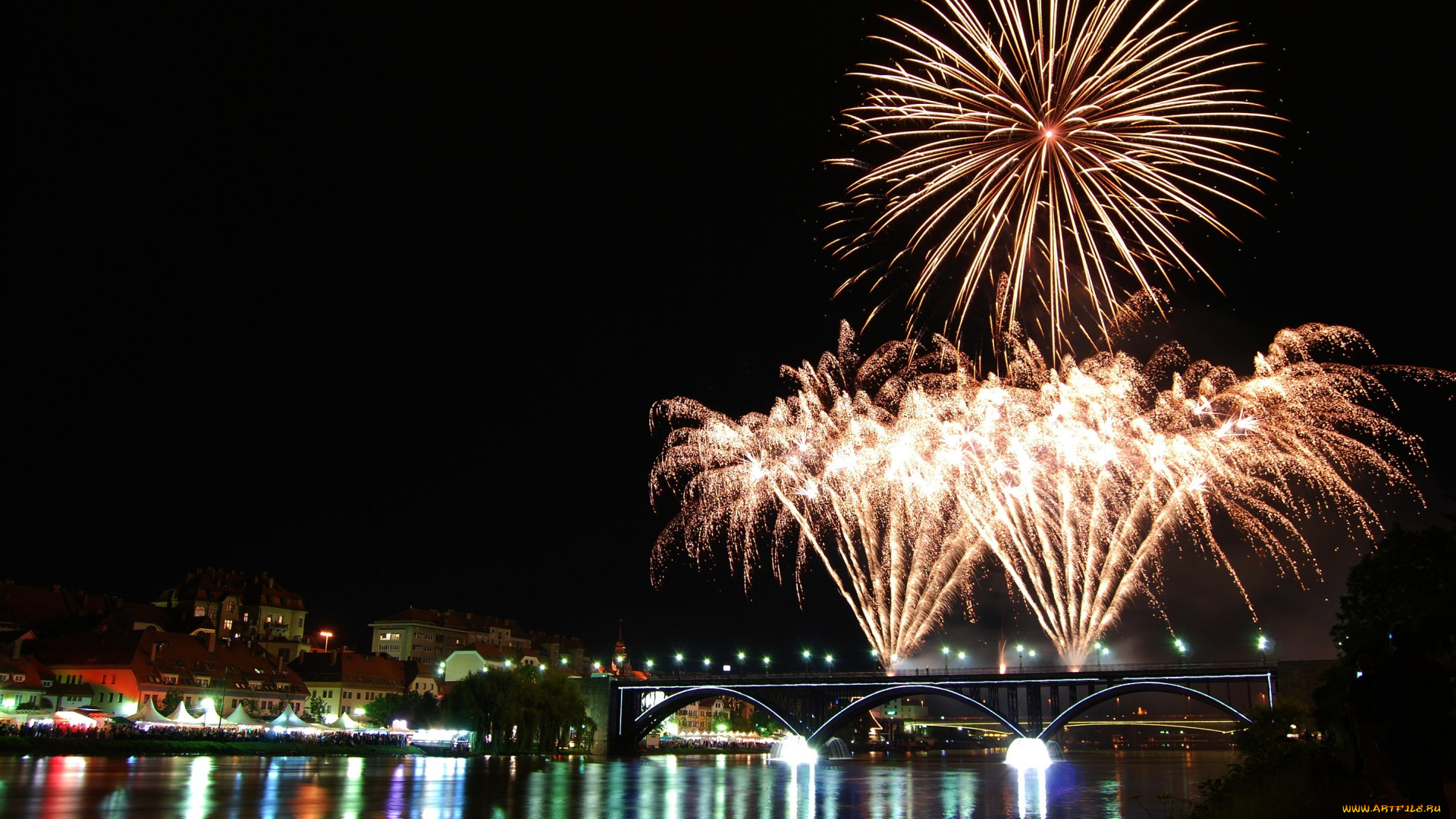 разное, салюты, фейерверки, яркий, большой