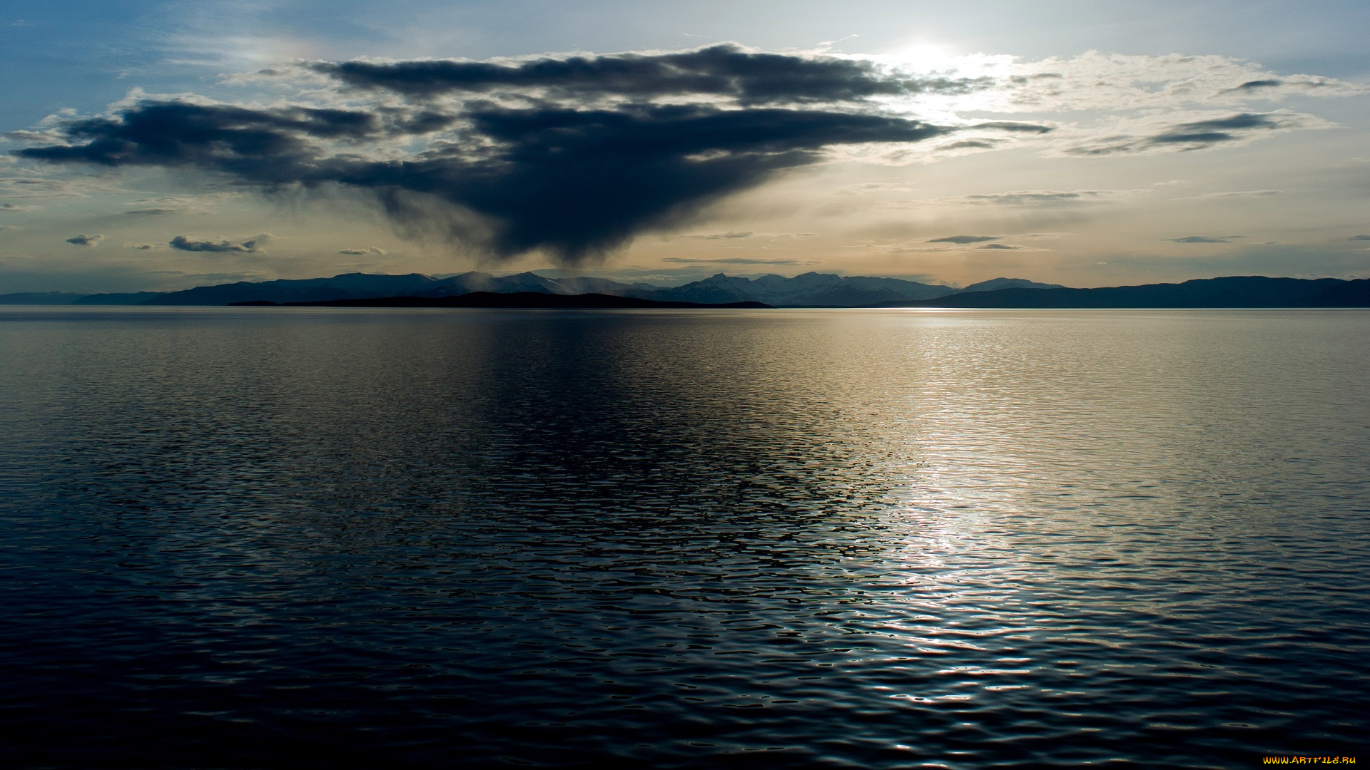 calm, before, the, storm, природа, моря, океаны, звтишье, сумрак, тучи, горы, озеро