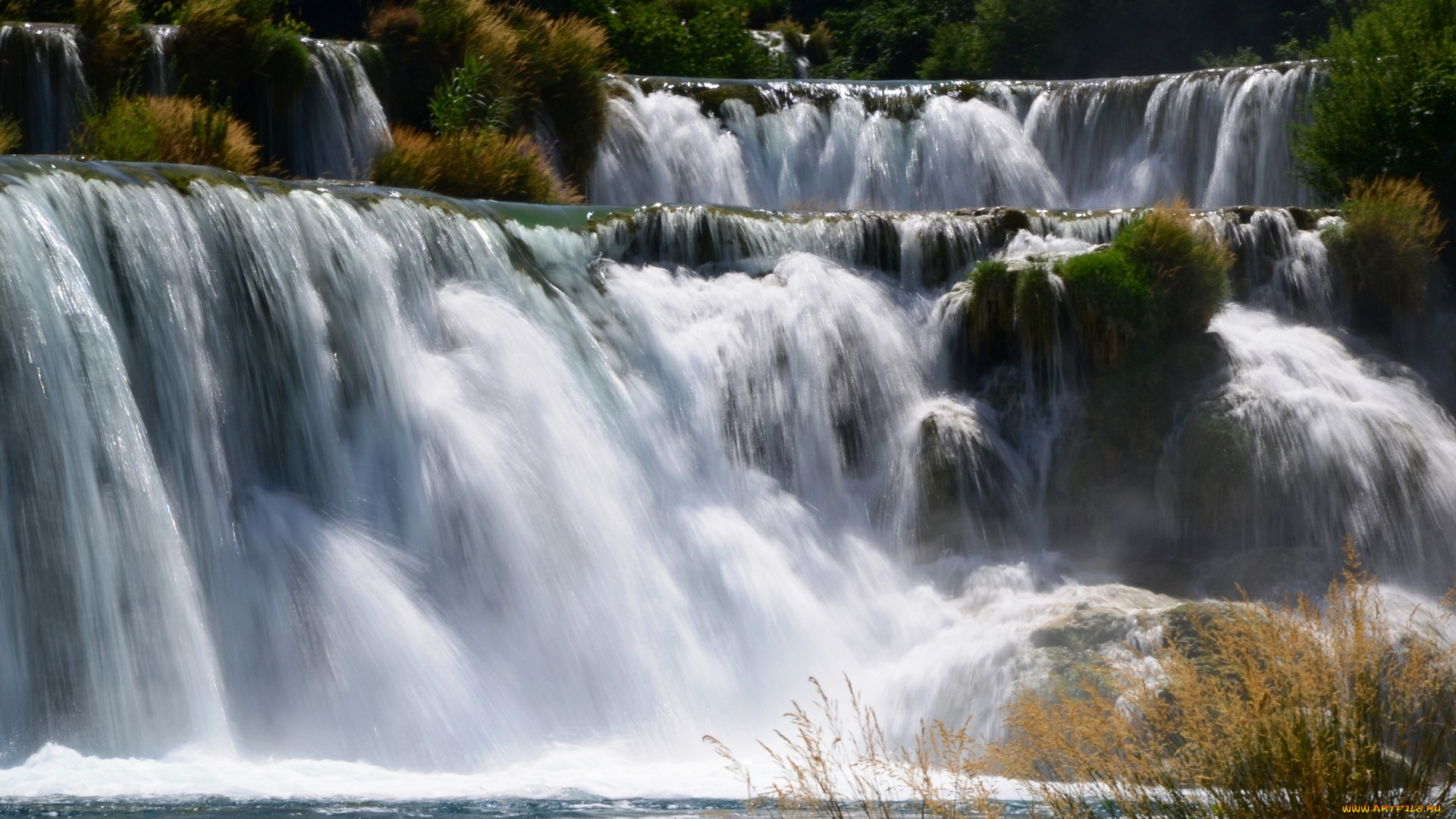 природа, водопады, потоки, вода