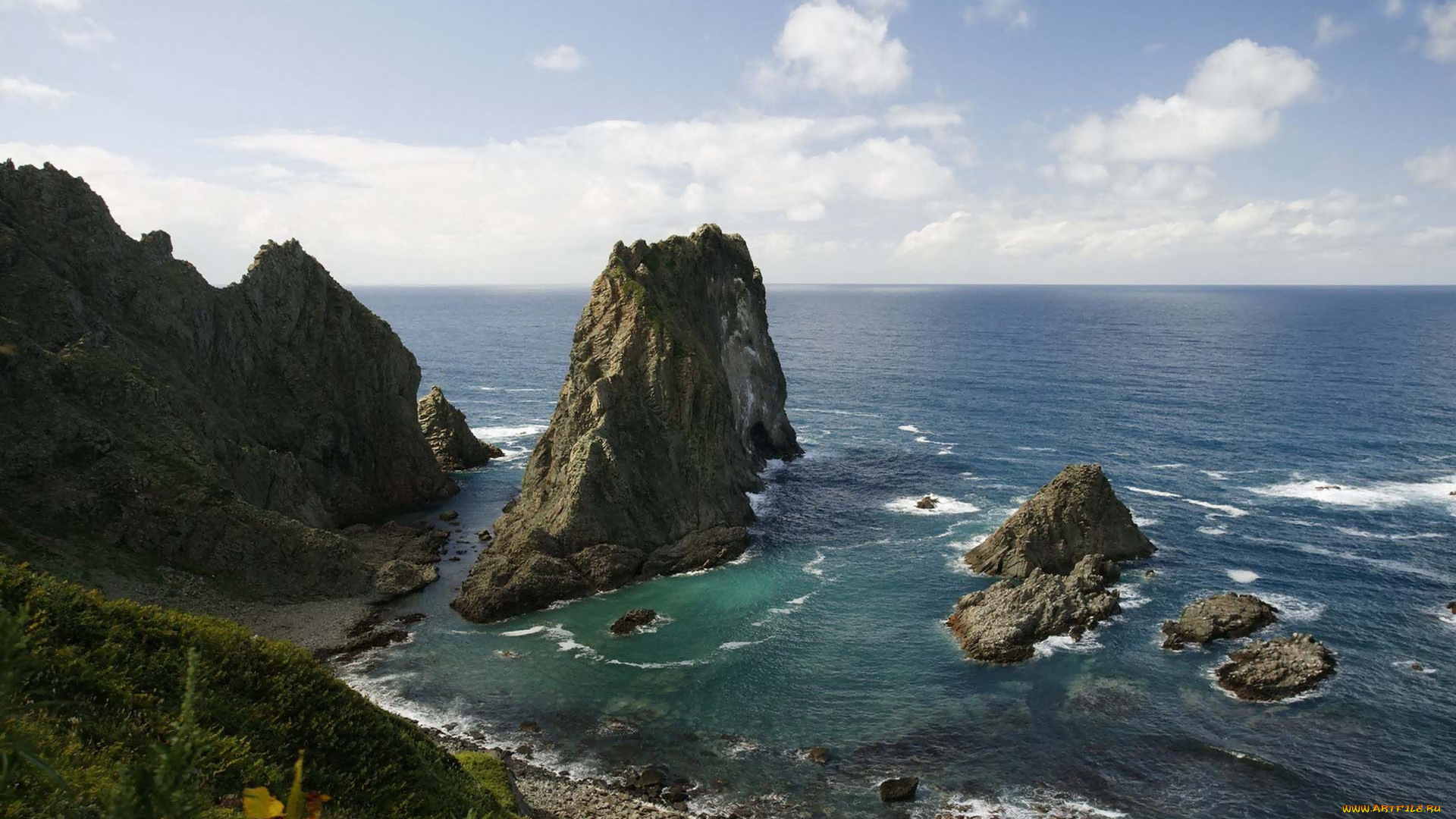 the, quiet, ocean, природа, побережье, пляж, океан, камни, скалы, круча