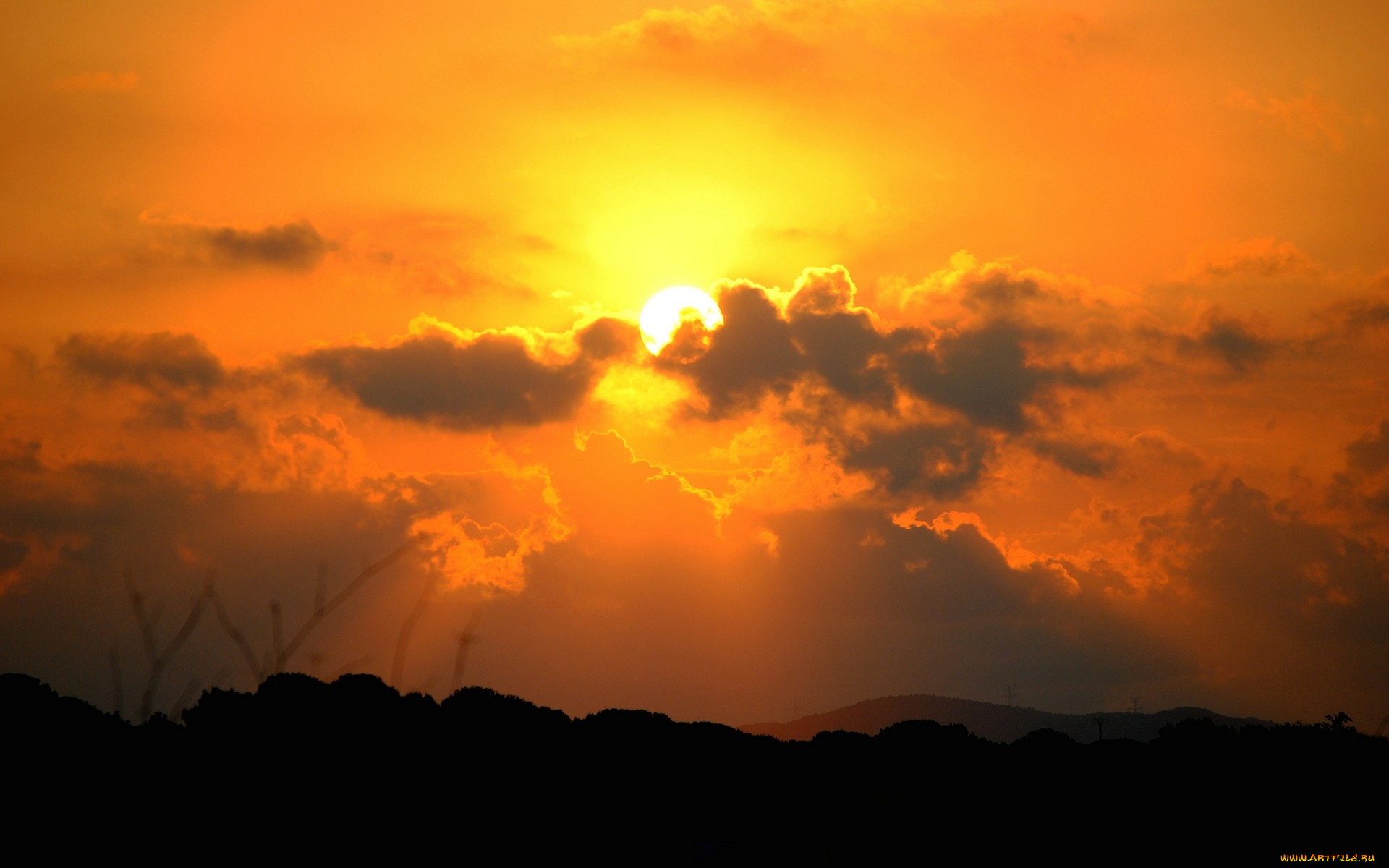 burning, sky, природа, восходы, закаты, багровый, затак, солнце