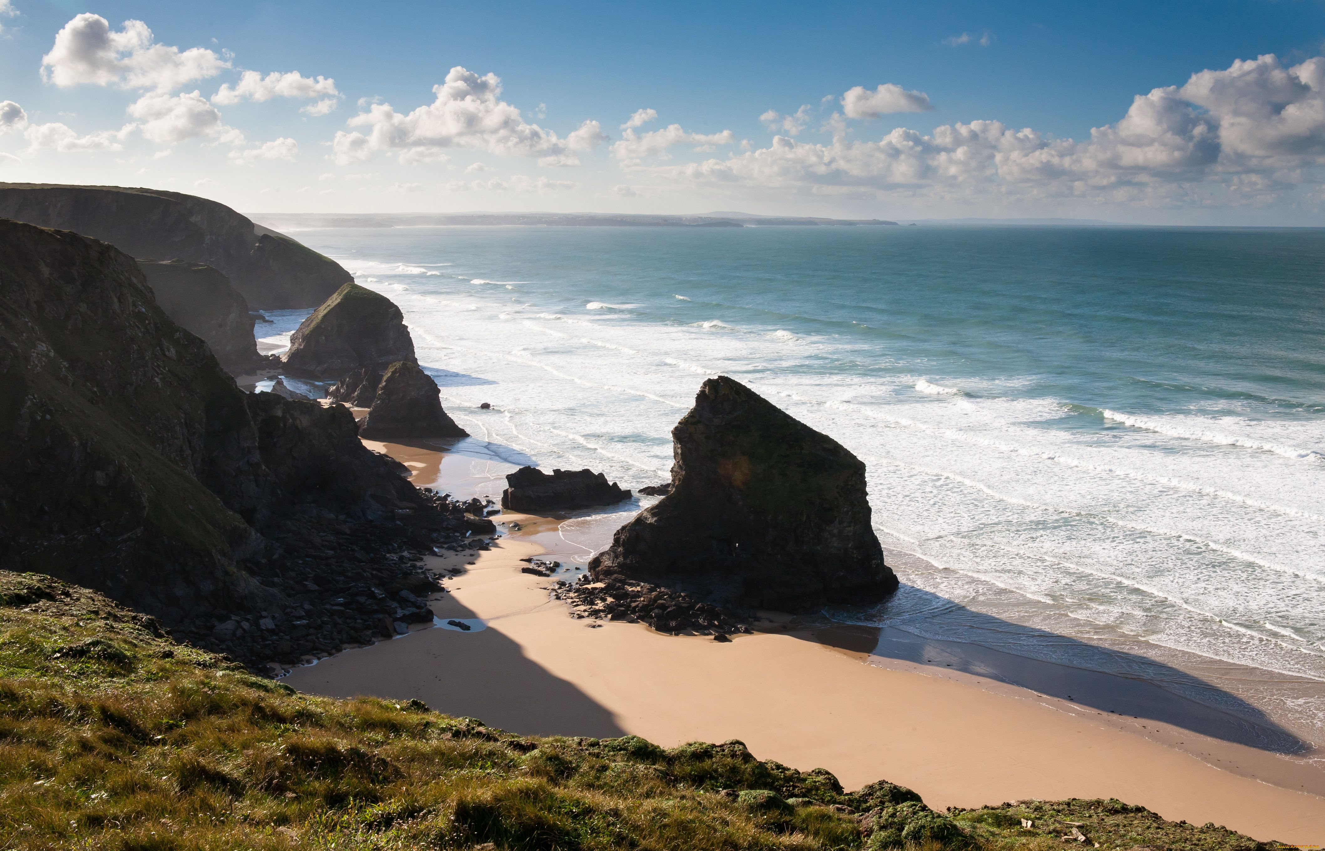 природа, побережье, скалы, море
