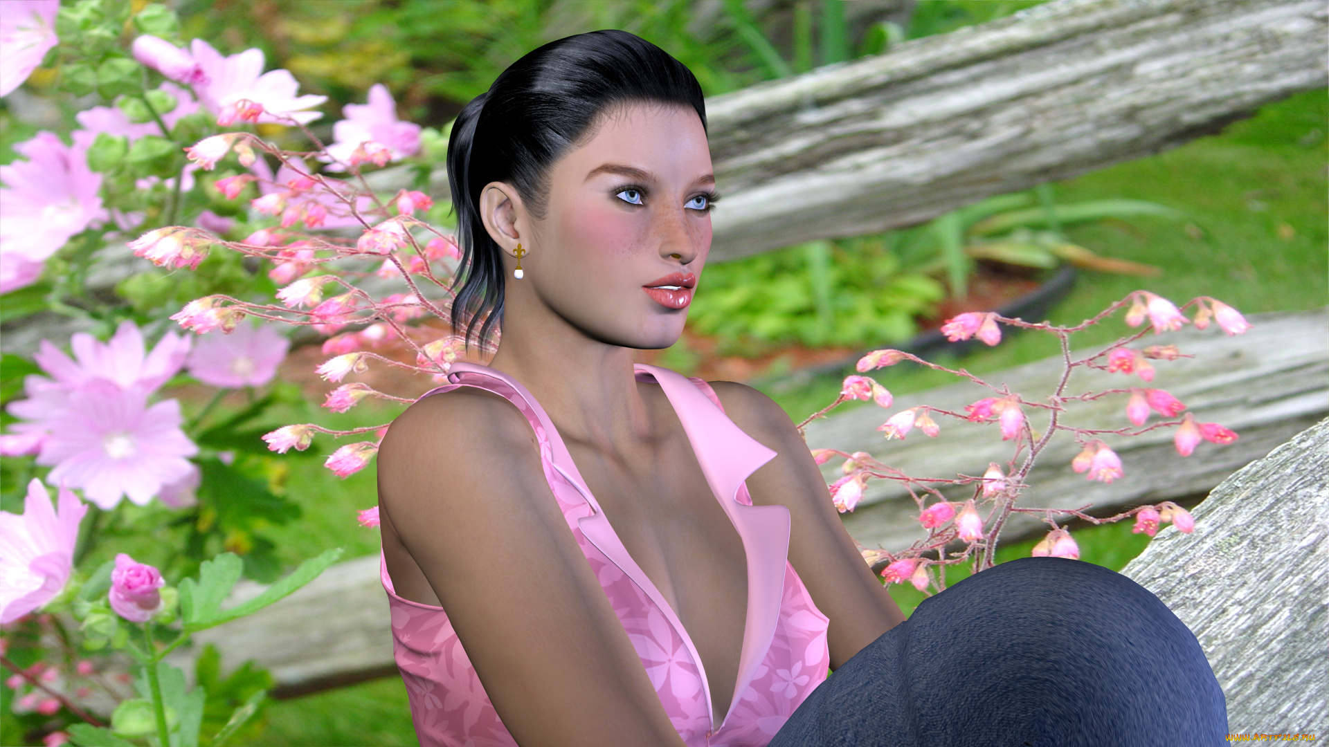 3д, графика, people, люди, девушка, взгляд