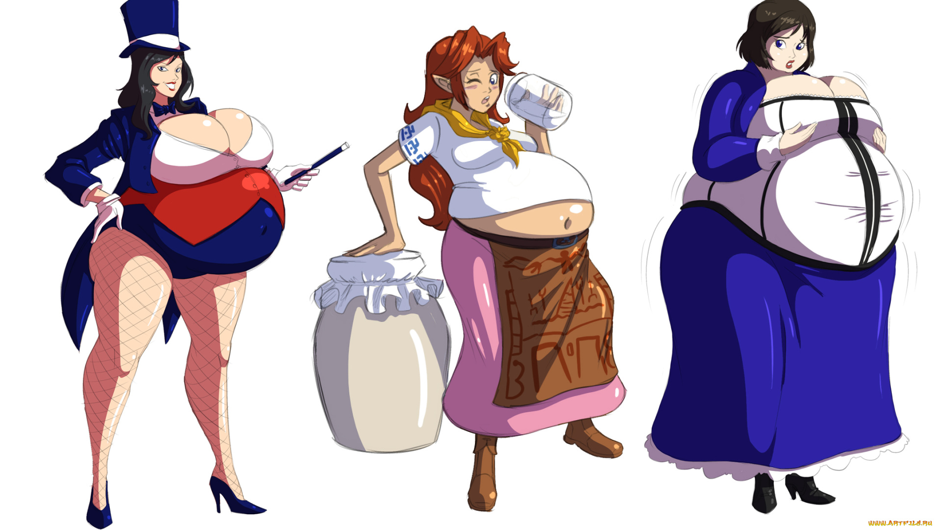 рисованные, комиксы, толстушки