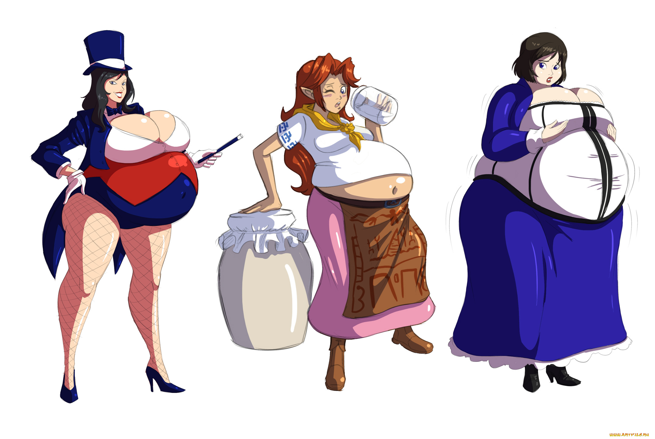 рисованные, комиксы, толстушки