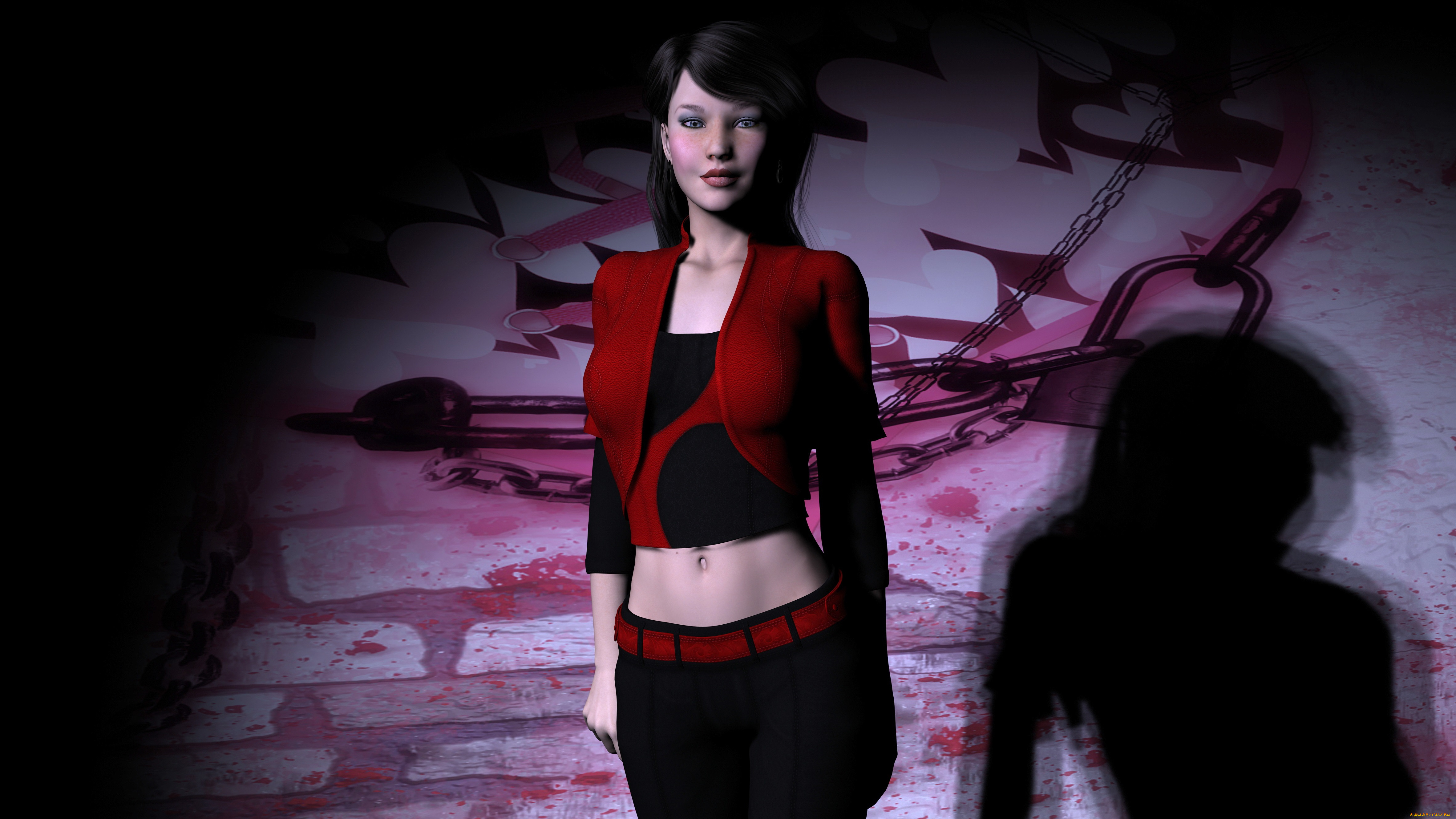 3д, графика, people, люди, взгляд, тень