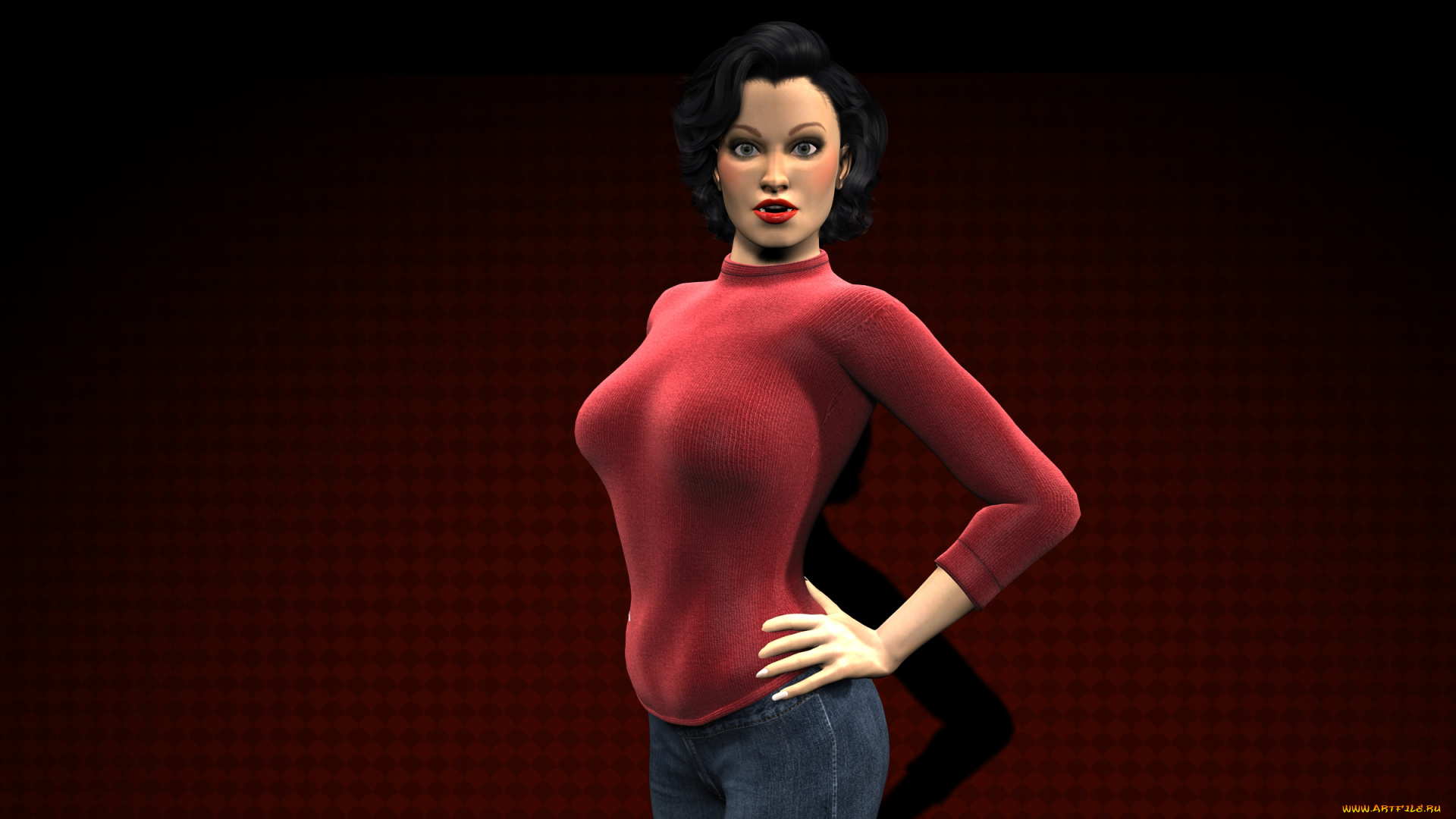 3д, графика, люди, , people, девушка, взгляд, фон