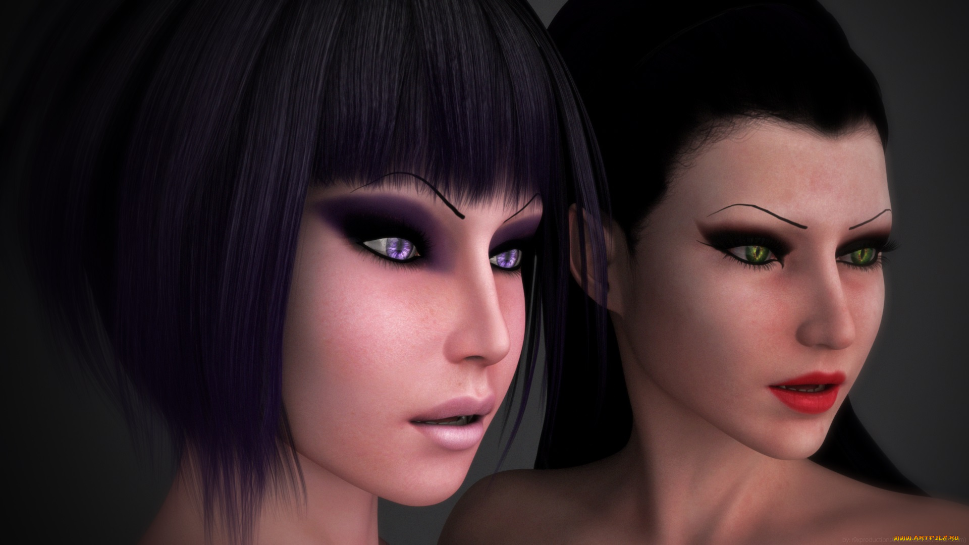 3д, графика, портрет, , portraits, взгляд, девушки, фон