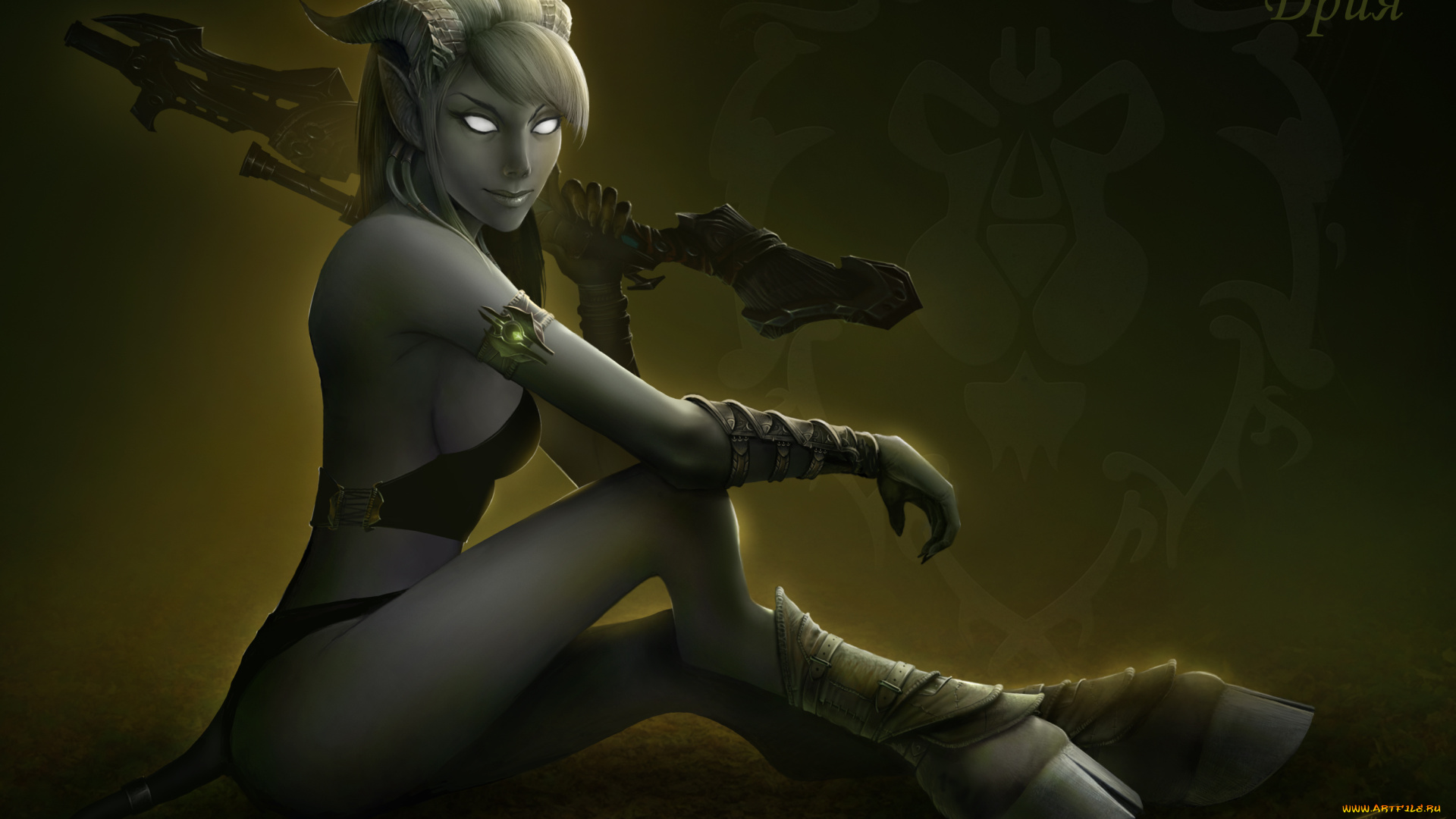 3д, графика, существа, , creatures, взгляд, девушка, кастаника, меч