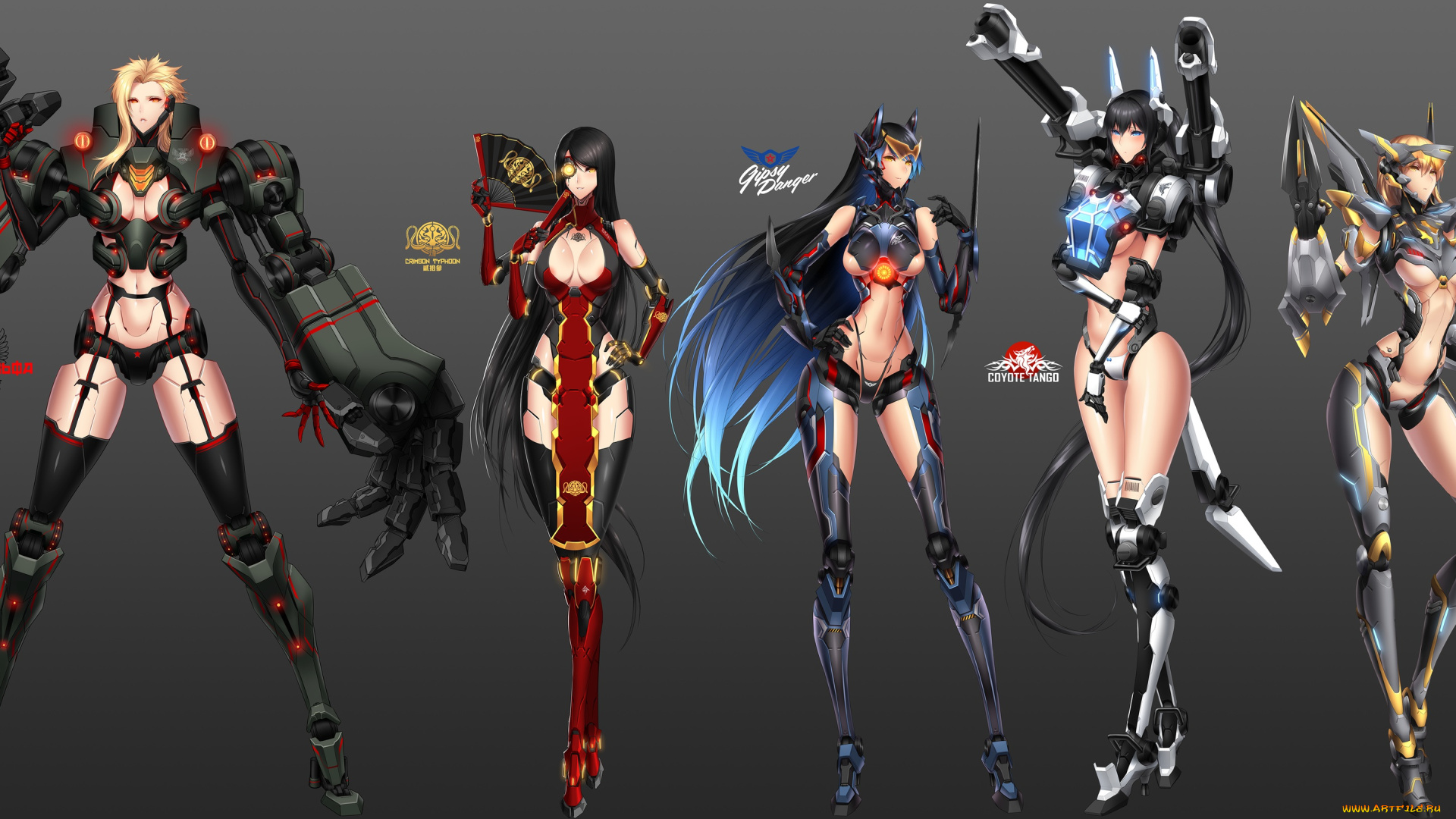 аниме, -weapon, , blood, &, technology, киборг, оружие, арт, девушки, роботы