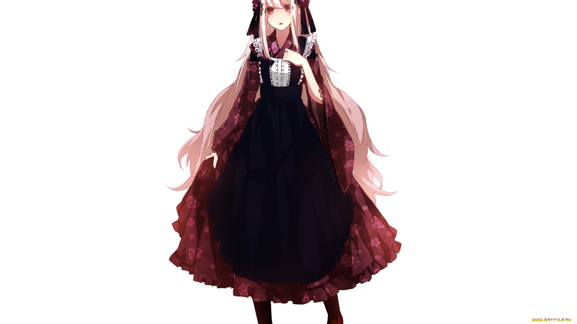 аниме, mekakucity, actors, белый, фон, девушка, взгляд, арт