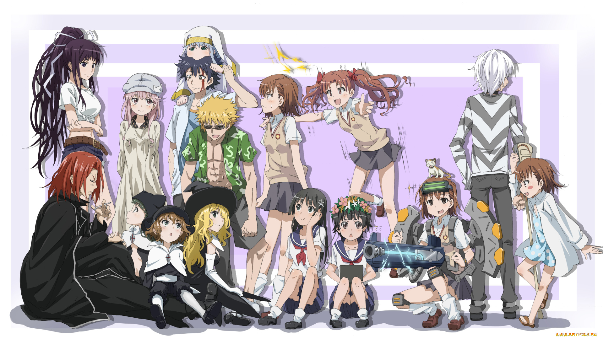 аниме, toaru, majutsu, no, index, персонажи, девушки, парни, арт