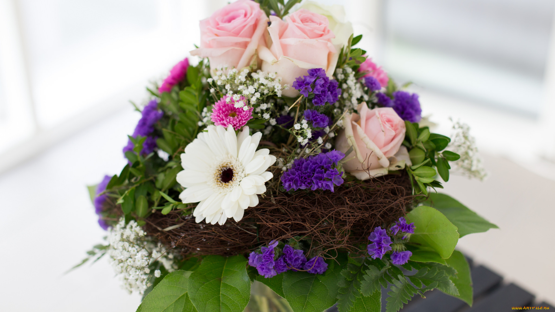 цветы, букеты, , композиции, герберы, розы, букет