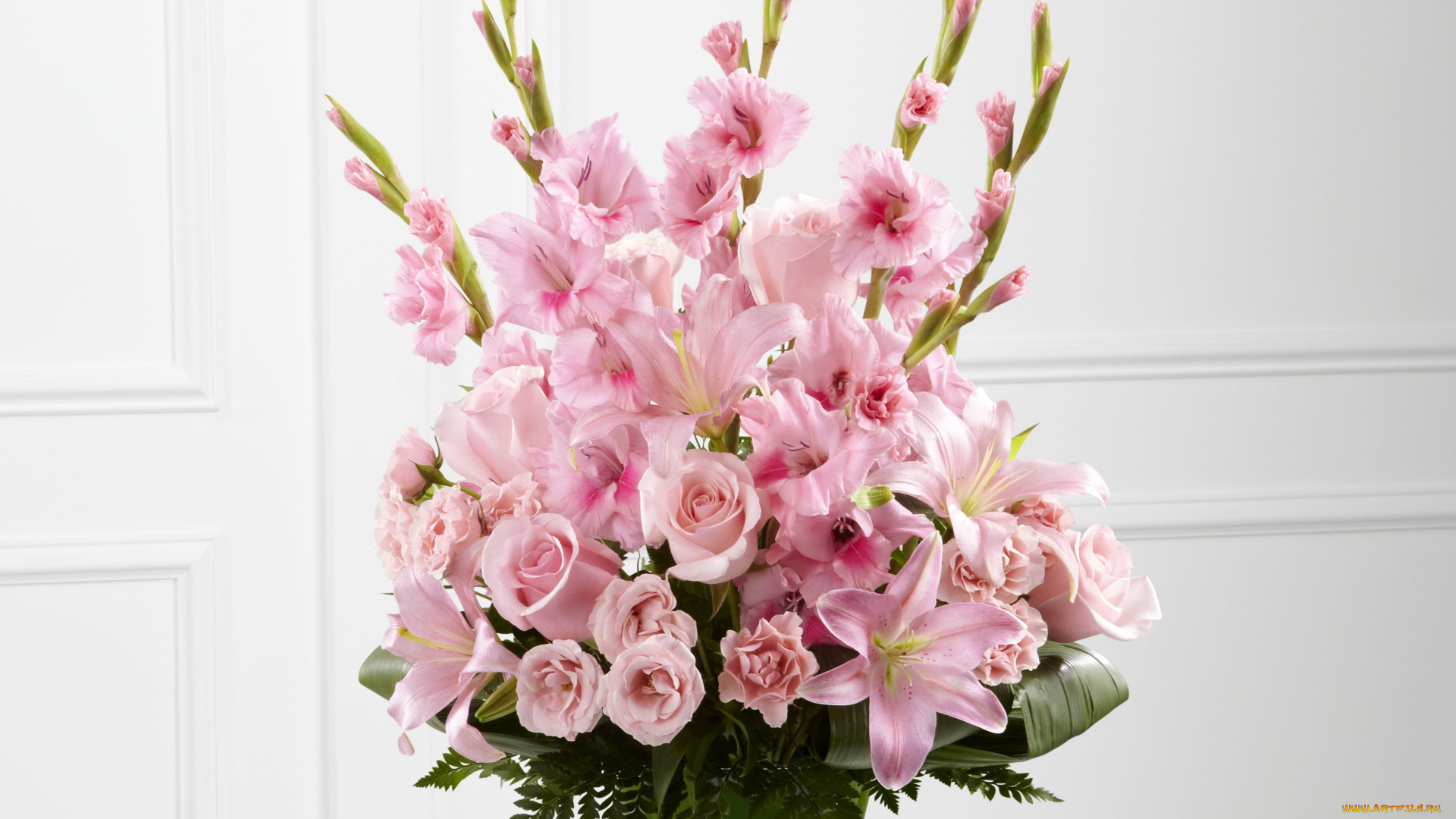 цветы, букеты, , композиции, лилии, розы, розовый, гладиолусы, букет