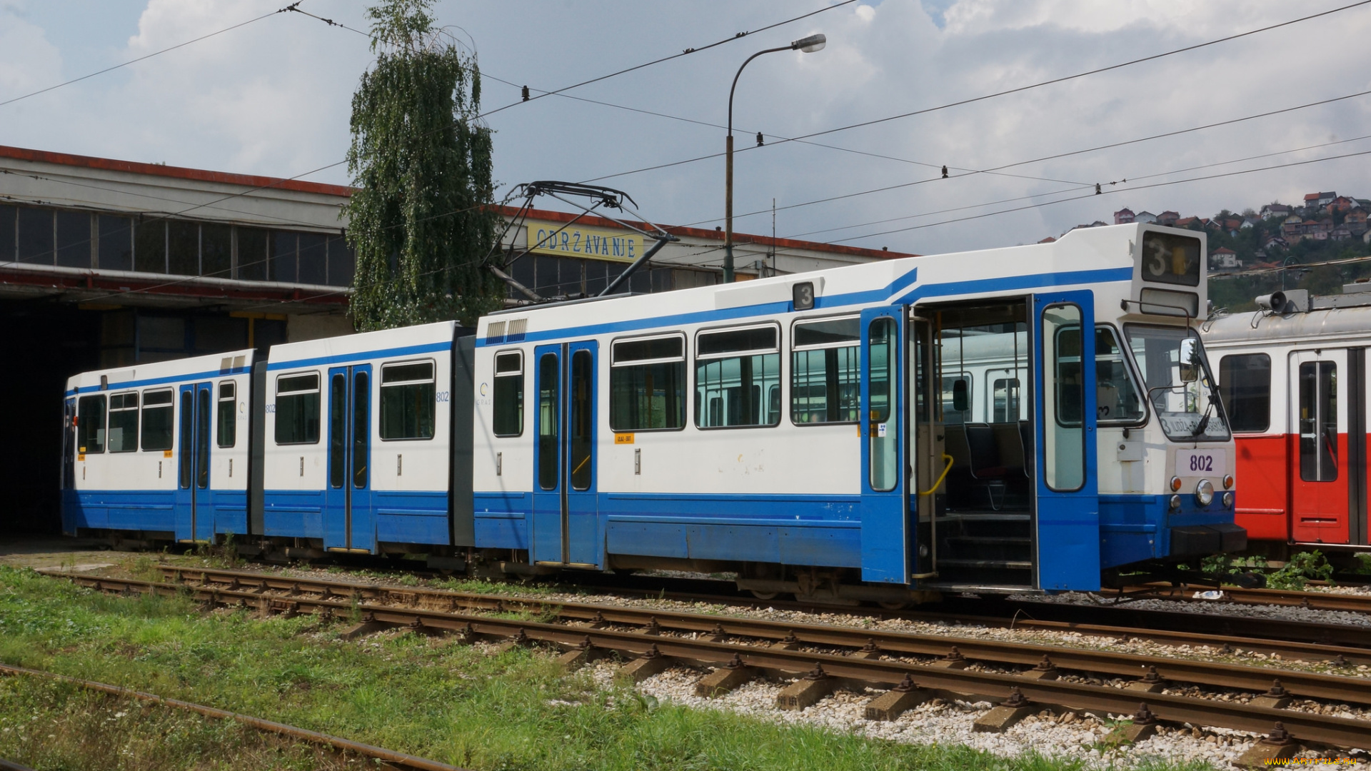 техника, трамваи, рельсы, город, улица, трамвай