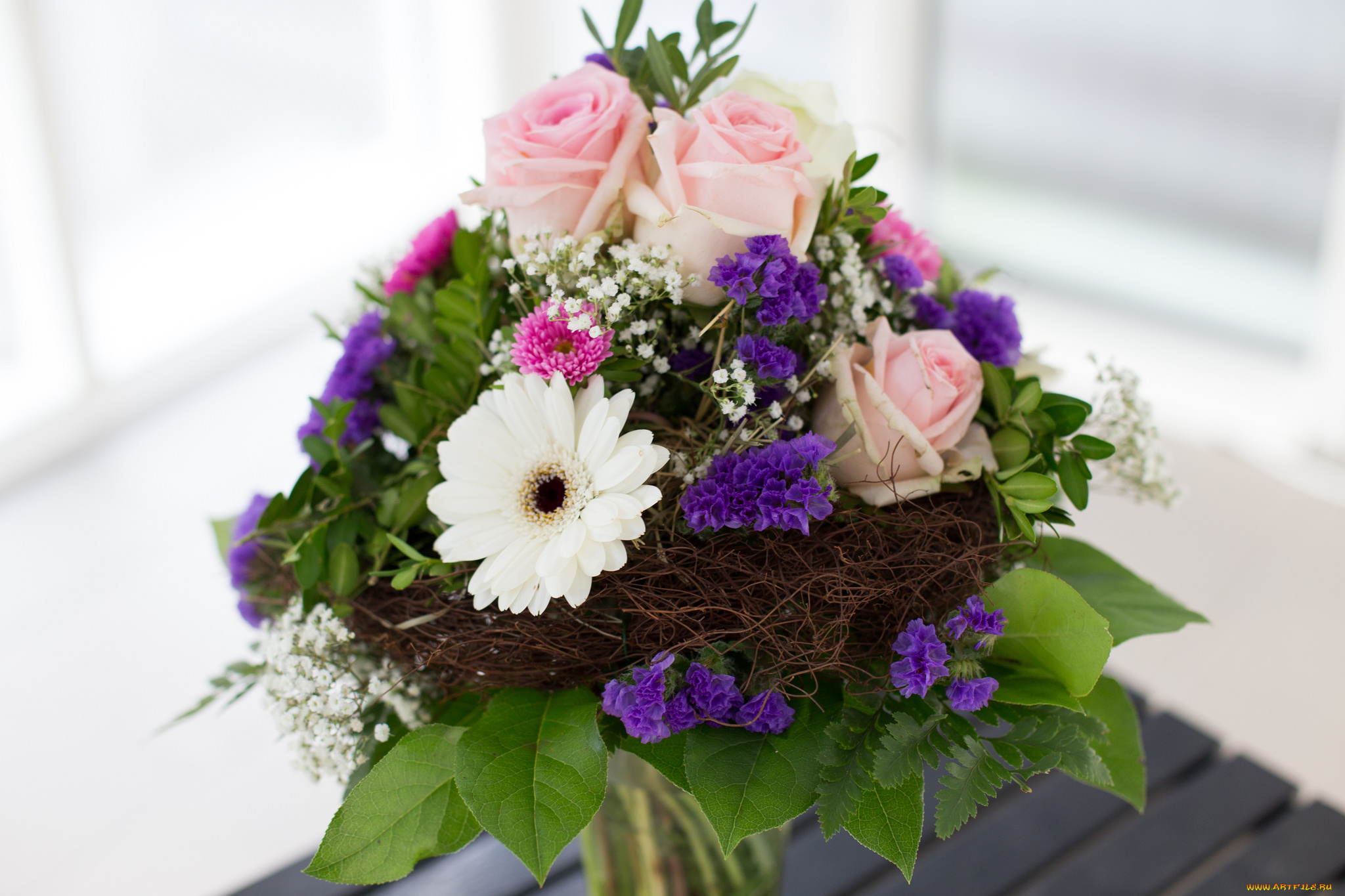 цветы, букеты, , композиции, герберы, розы, букет