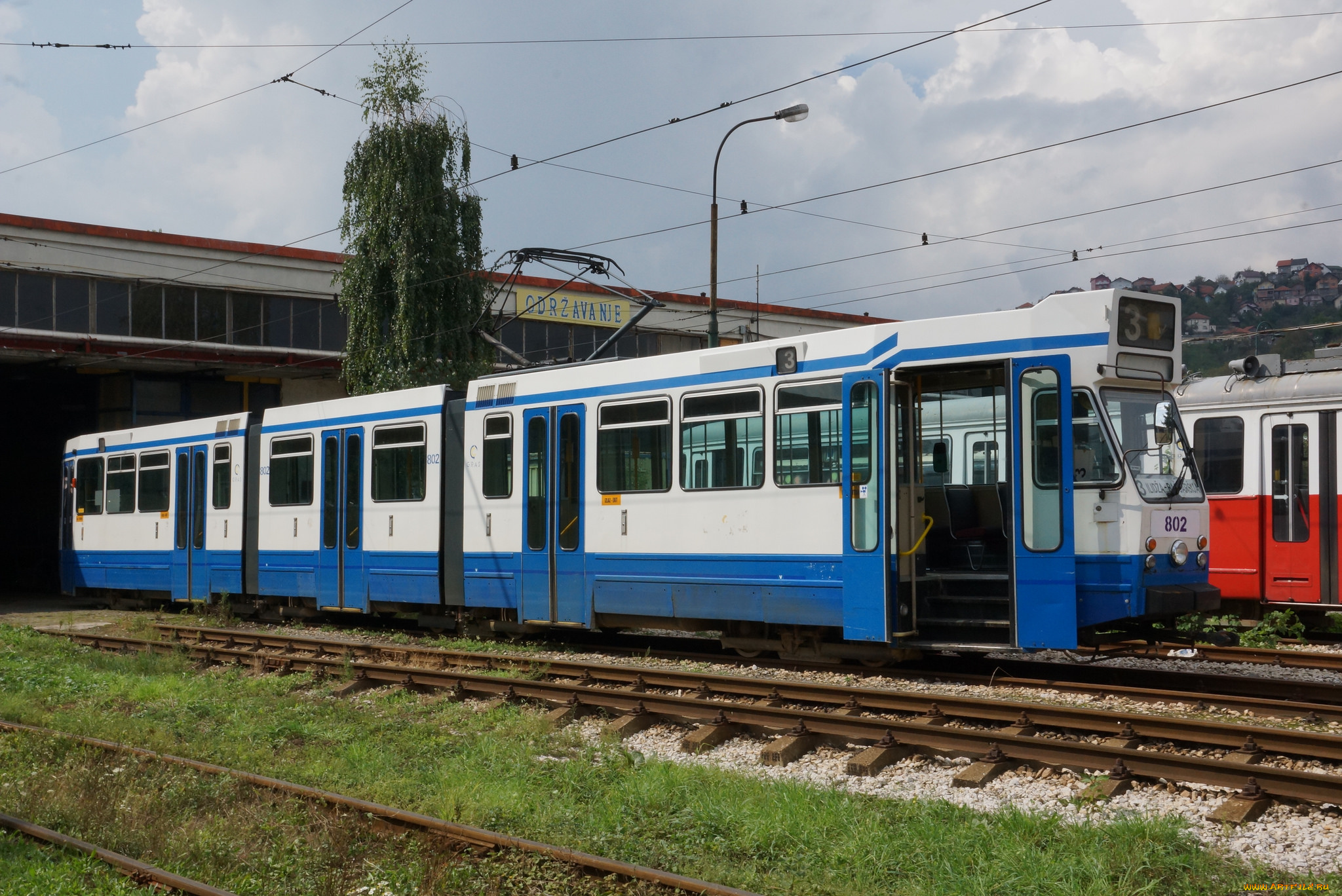 техника, трамваи, рельсы, город, улица, трамвай