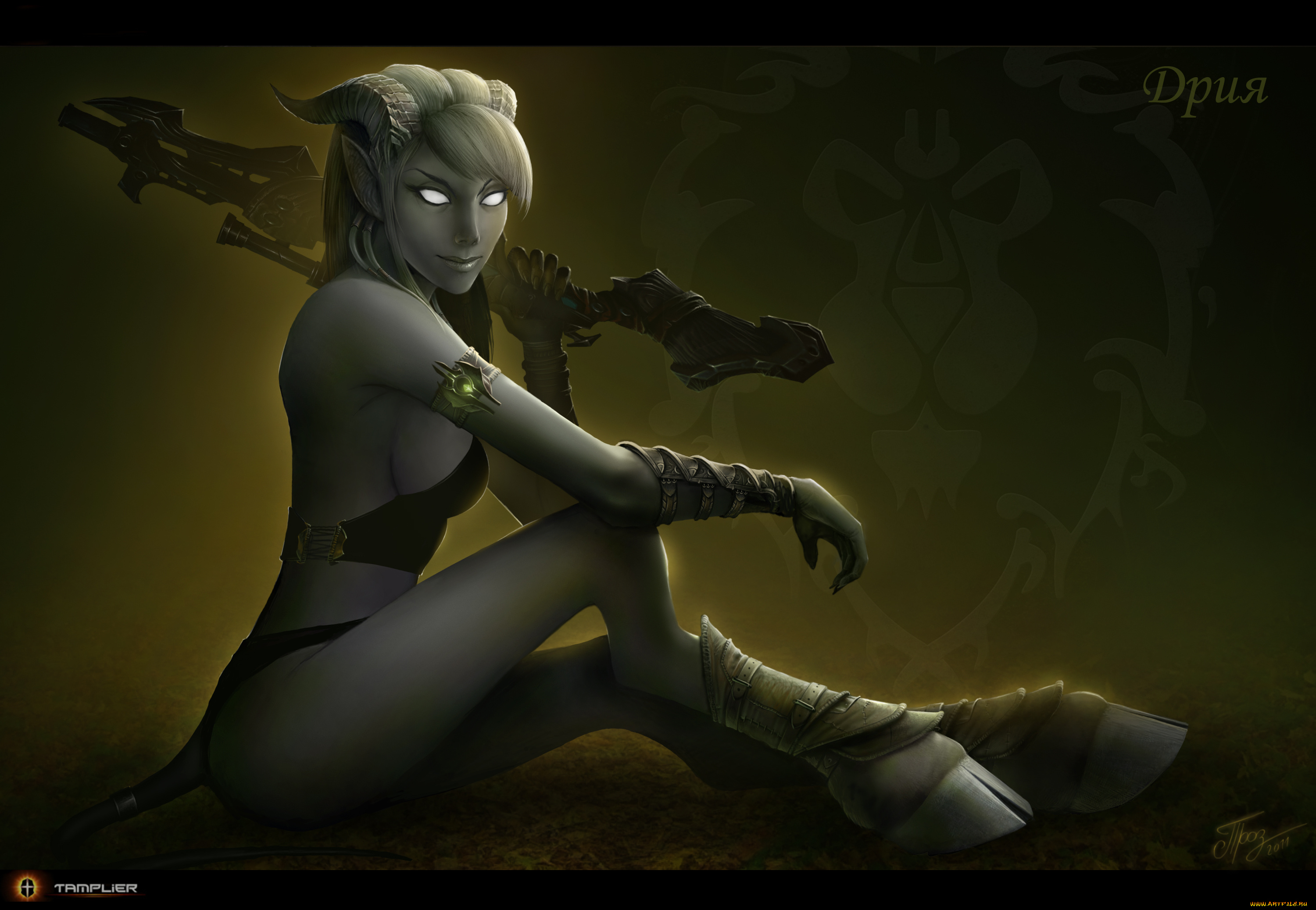 3д, графика, существа, , creatures, взгляд, девушка, кастаника, меч