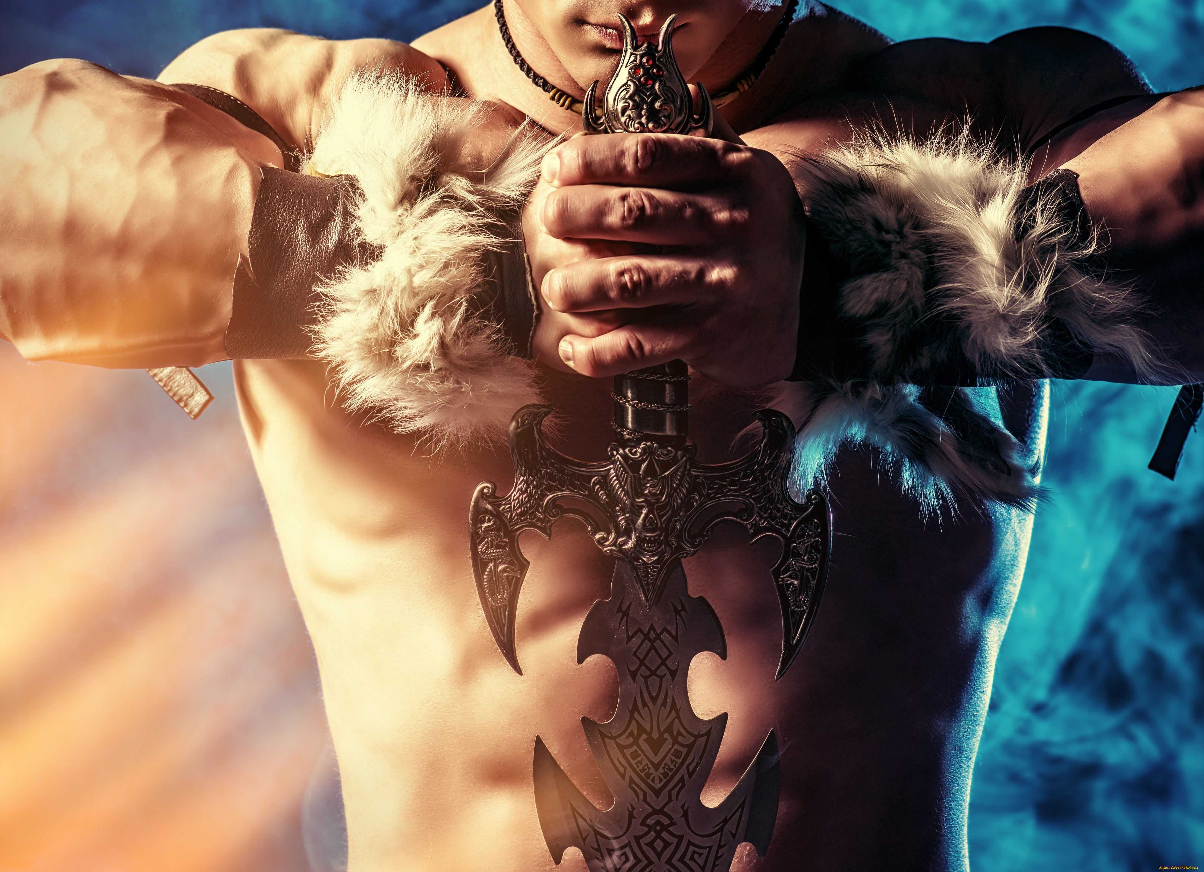 фэнтези, фотоарт, оружие, меч, мужчина, warriors, фантастика, мышцы