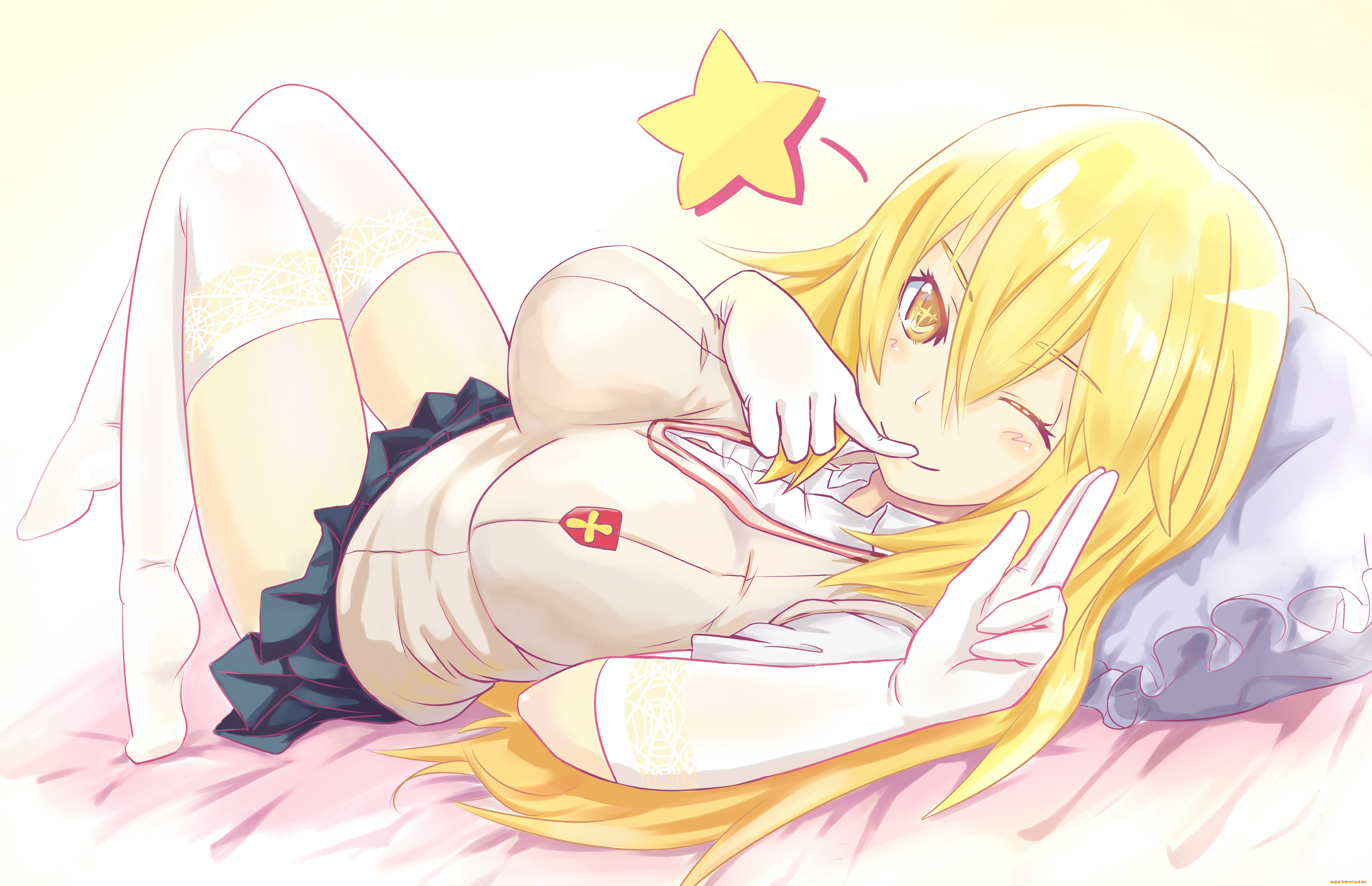 аниме, toaru, majutsu, no, index, девушка, звёзда, взгляд, арт, блондинка