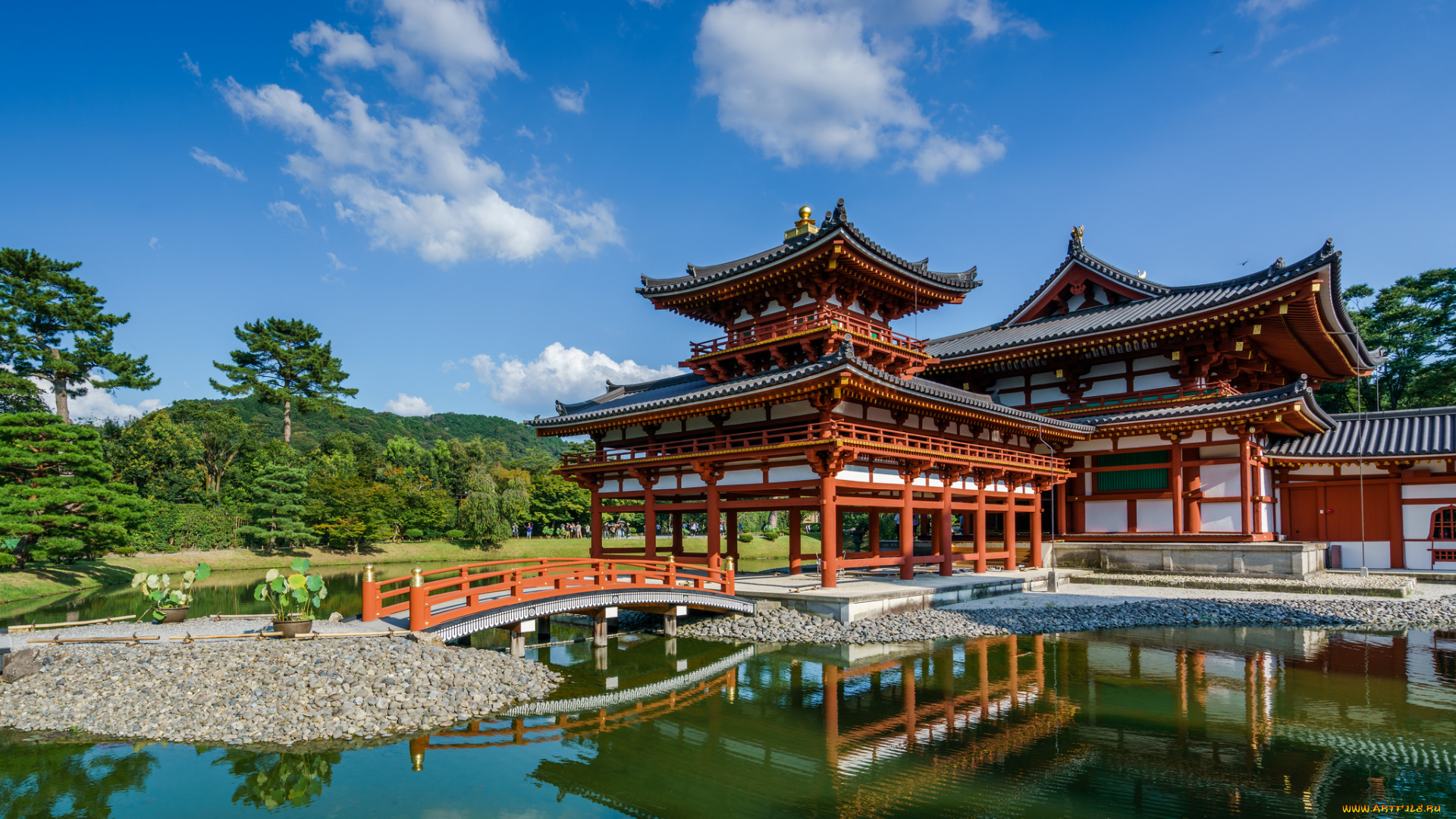 kansai, , japan, города, -, буддийские, и, другие, храмы, пагода, пруд, парк