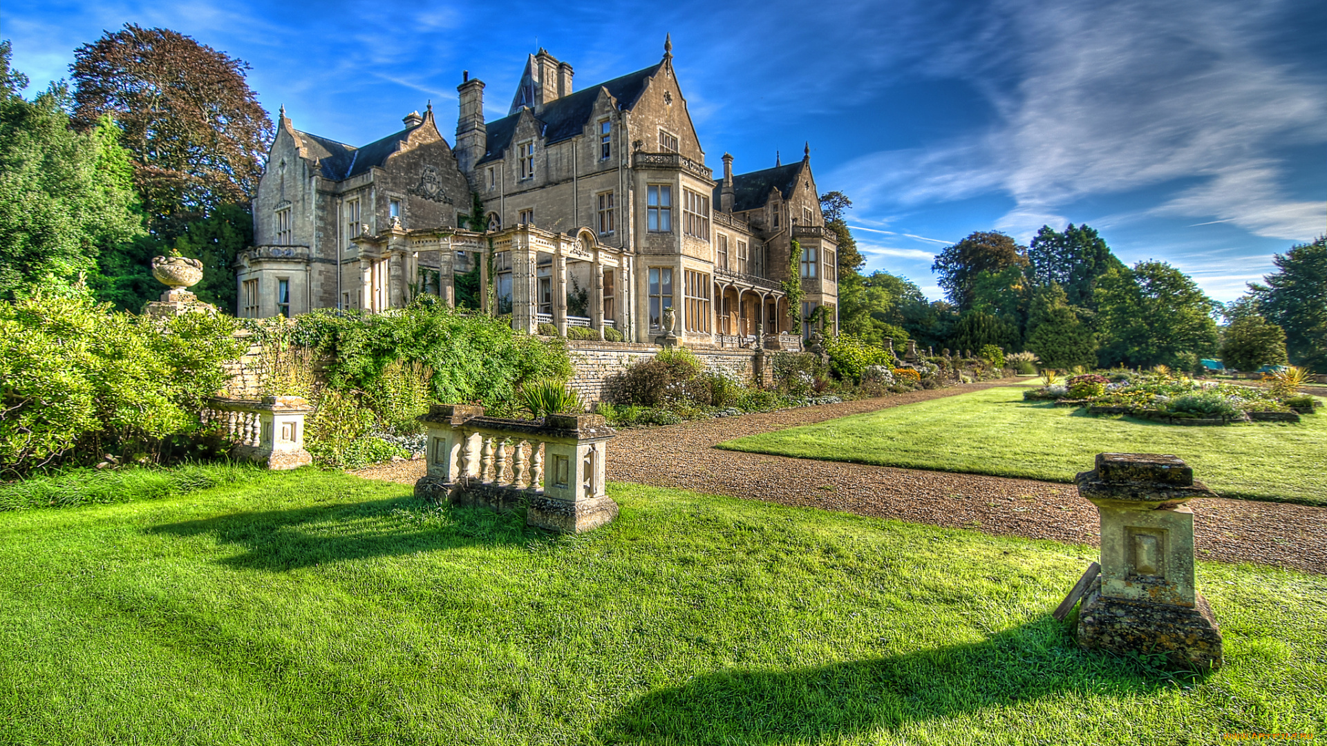 orchardleigh, house, города, -, здания, , дома, особняяк, парк