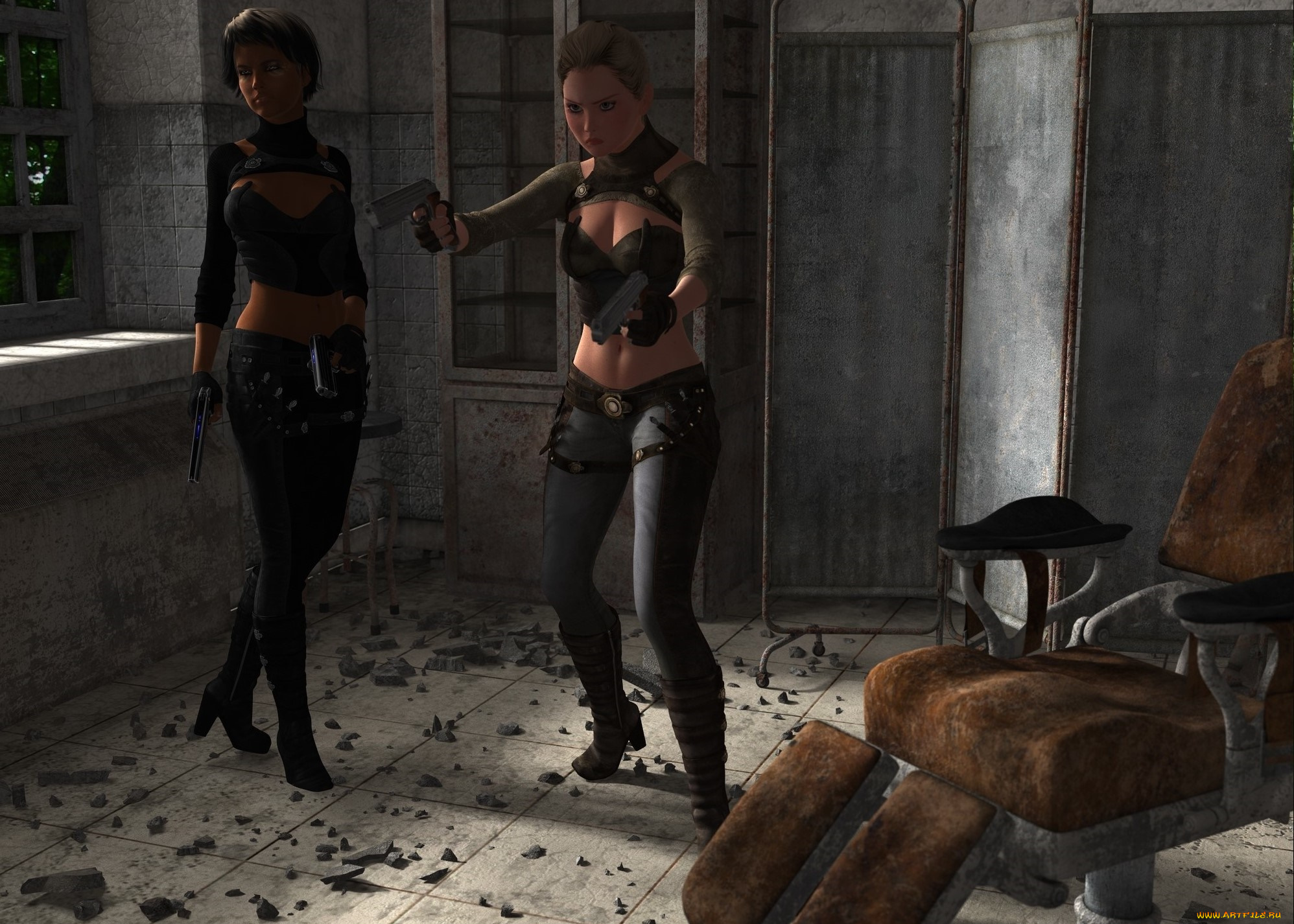 3д, графика, фантазия, , fantasy, оружие, фон, взгляд, девушки