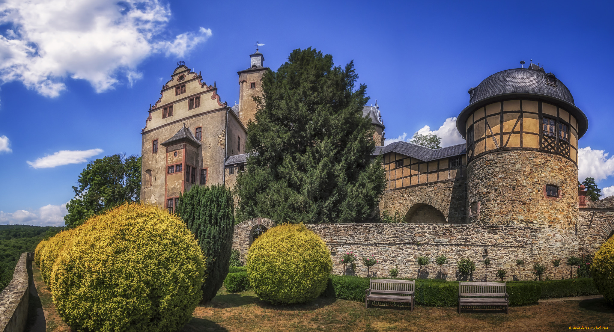 castle, burg, kronberg, in, germany, города, замки, германии, замок, стены, башни
