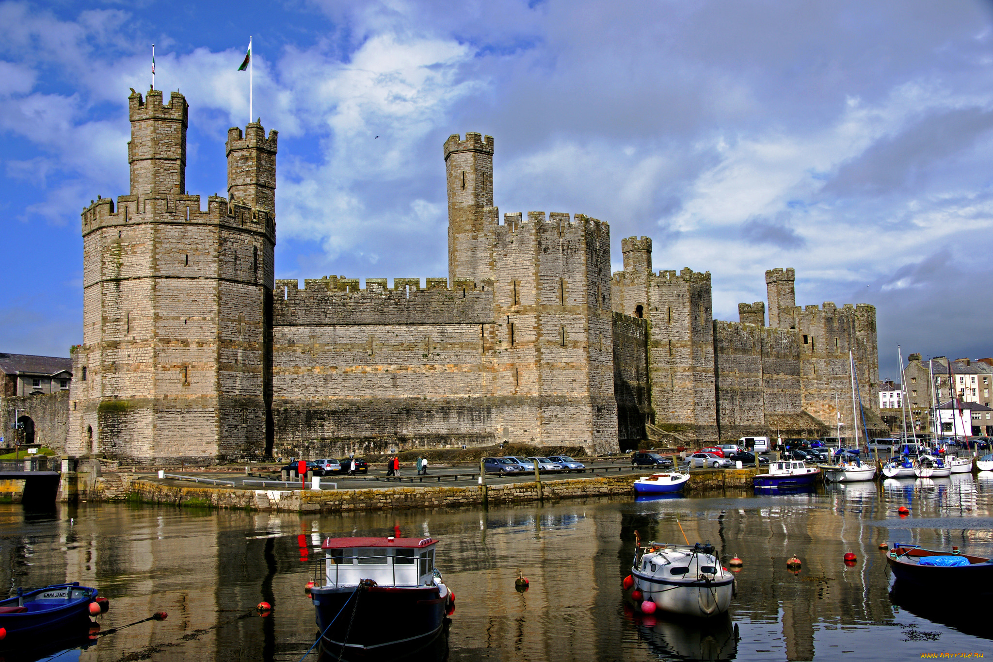 caernarfon, castle, города, замки, англии, замок