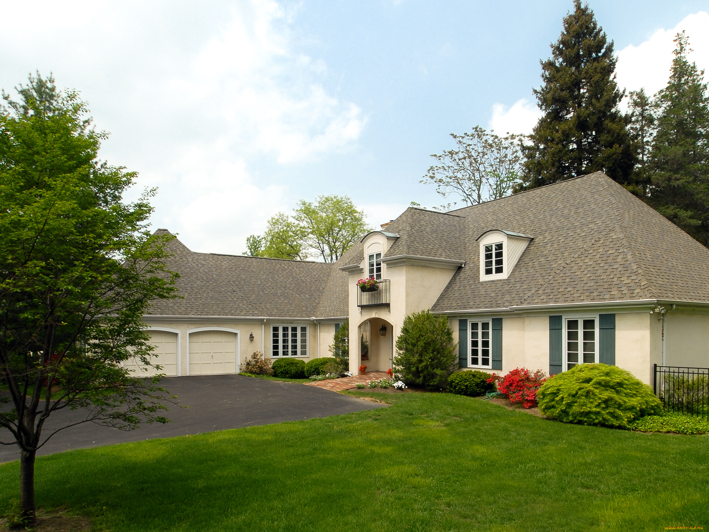 города, -, здания, , дома, трава, деревья, дом