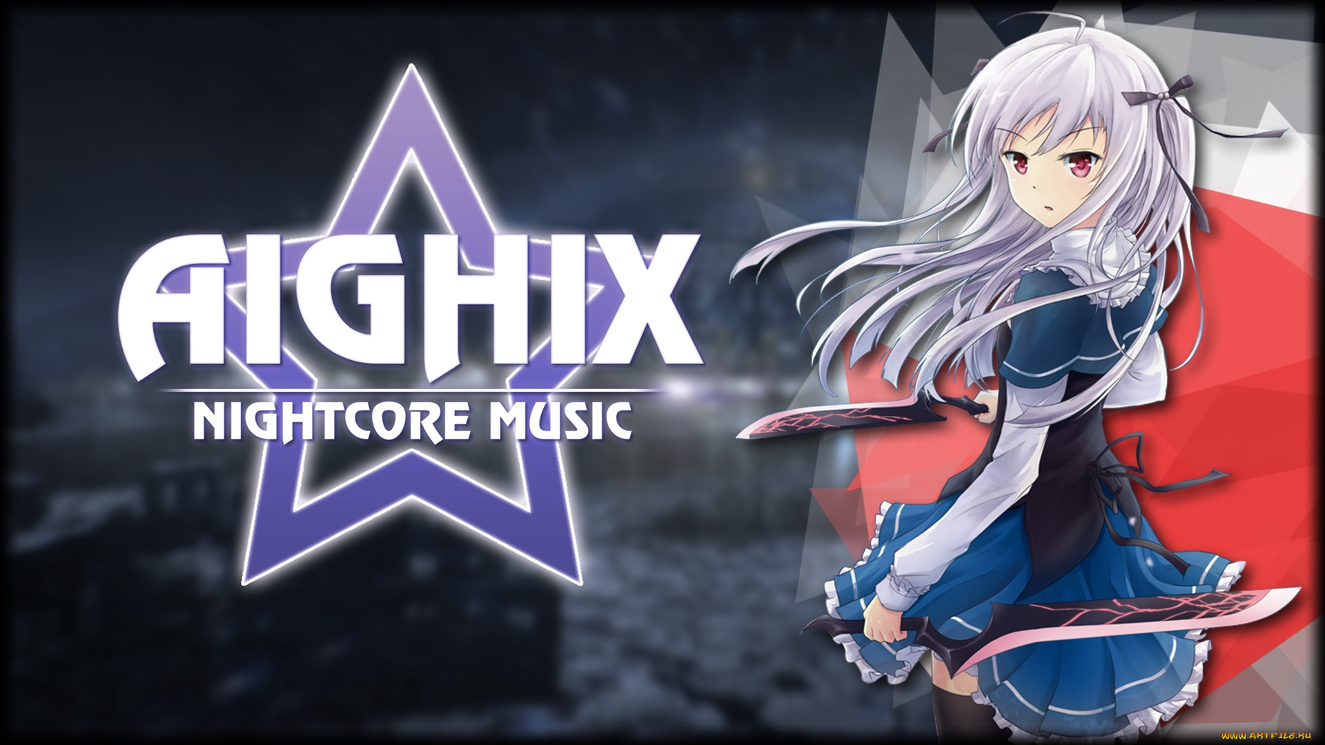 аниме, absolute, duo, девушка, взгляд, фон