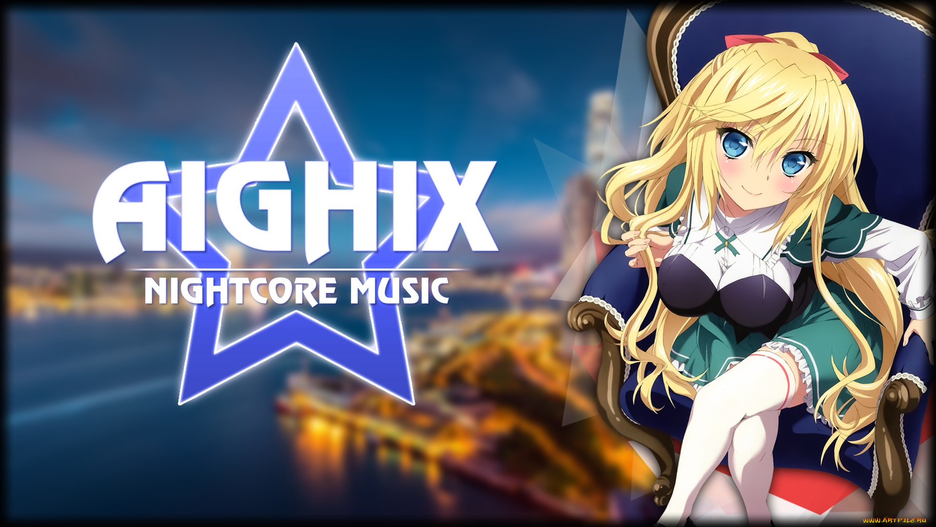 аниме, absolute, duo, девушка, взгляд, фон