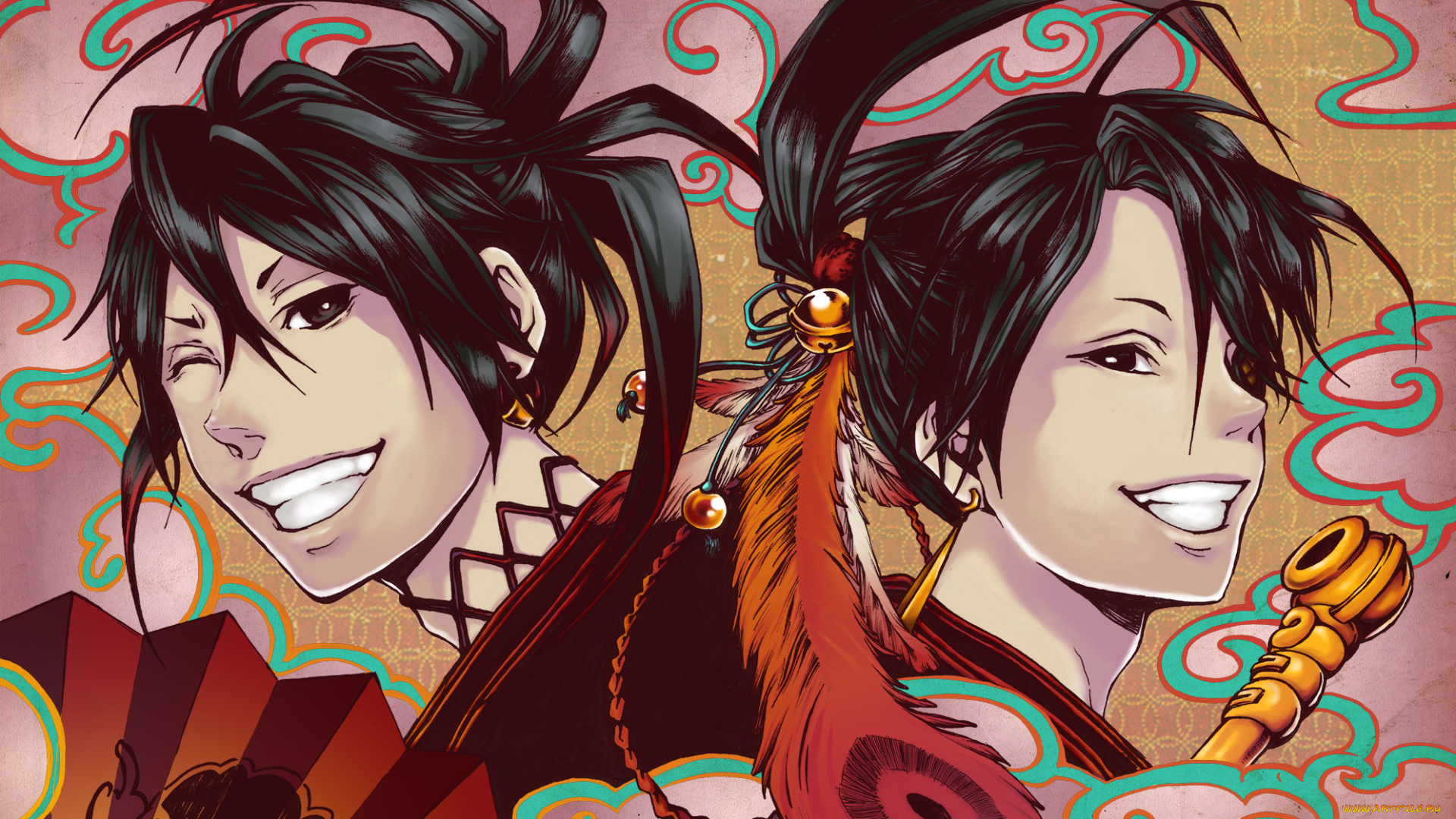 аниме, donten, ni, warau, парни