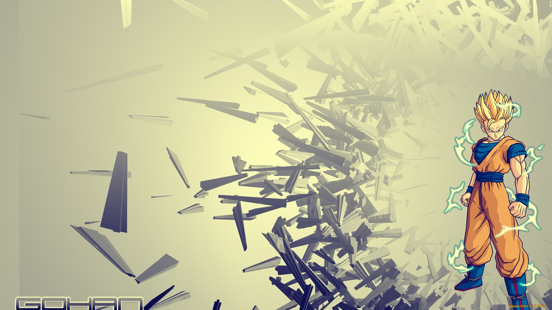 аниме, dragon, ball, фон, взгляд, парень