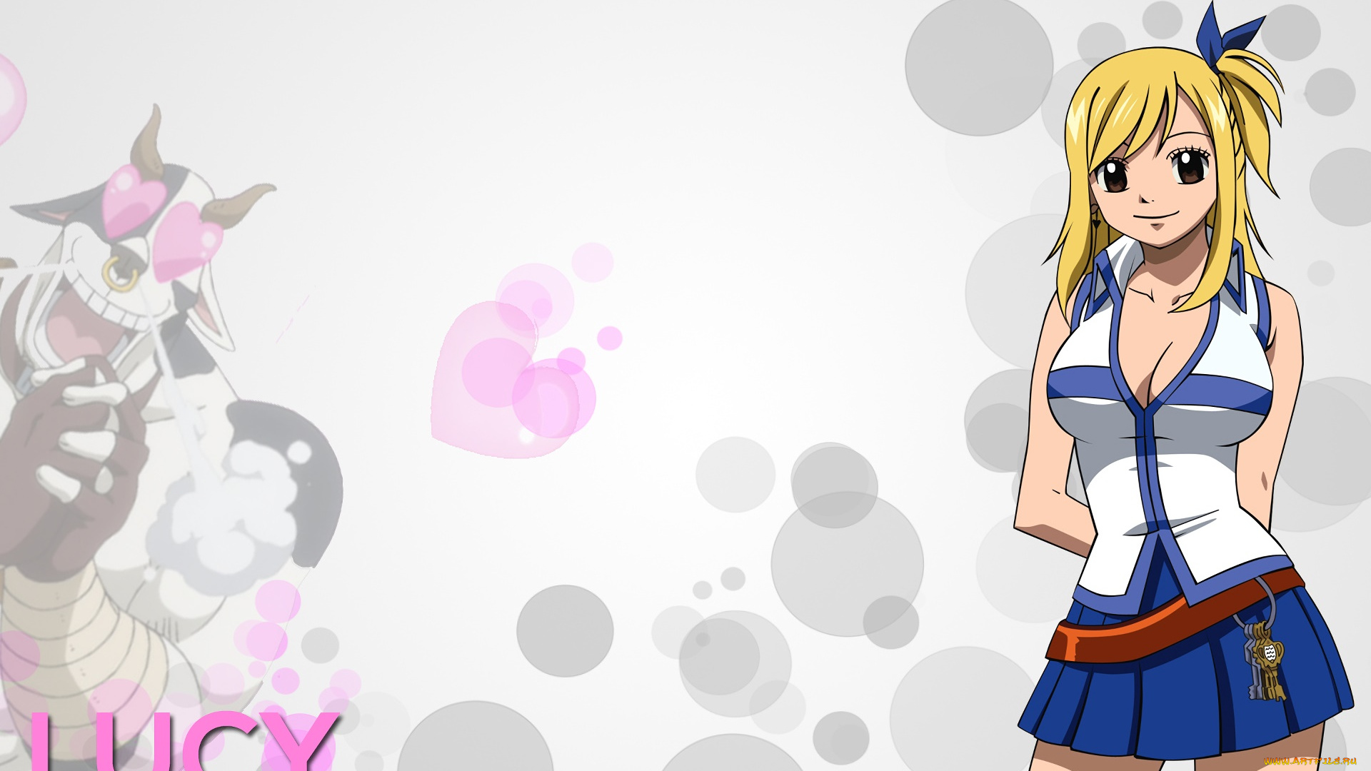 аниме, fairy, tail, фон, взгляд, девушка