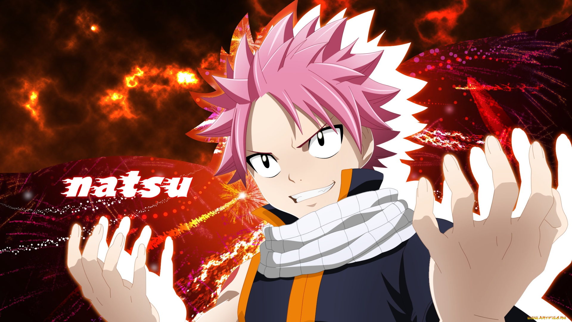 аниме, fairy, tail, парень, фон, взгляд