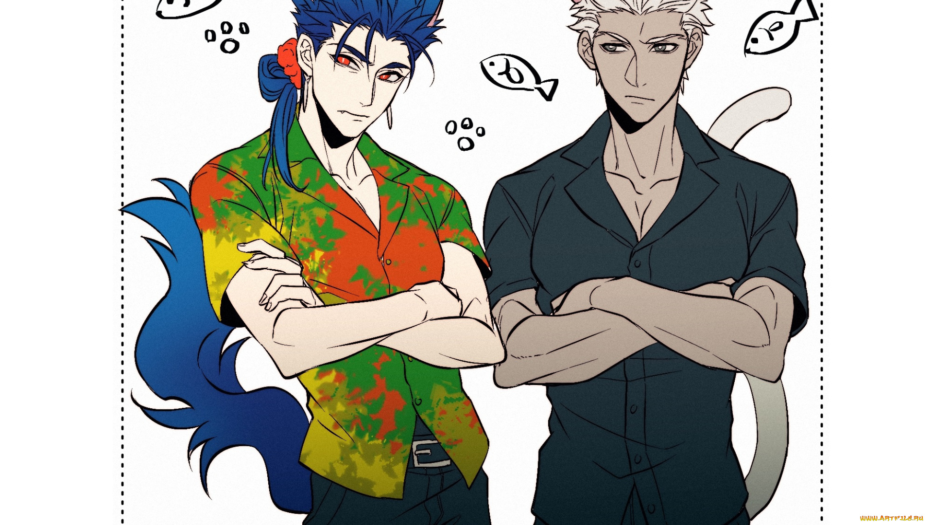 аниме, fate, stay, night, лансер, арчер