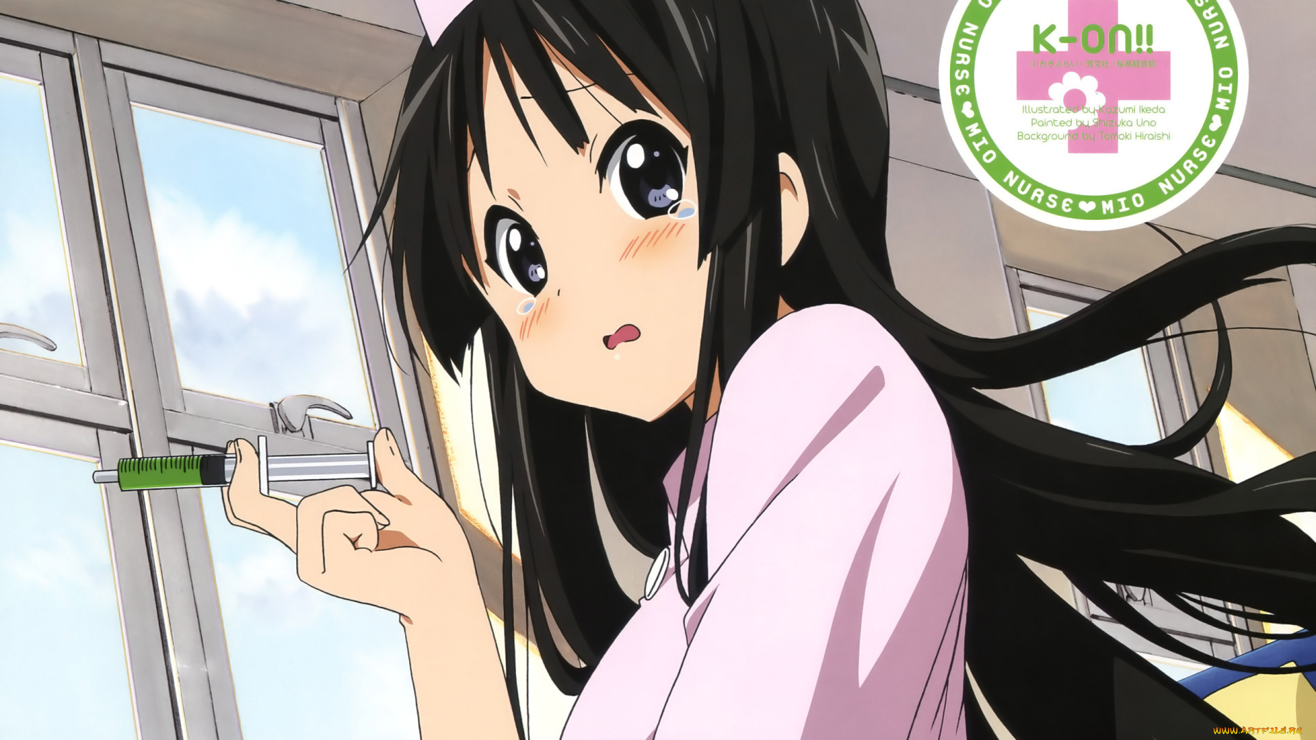 аниме, k-on, фон, взгляд, девушка