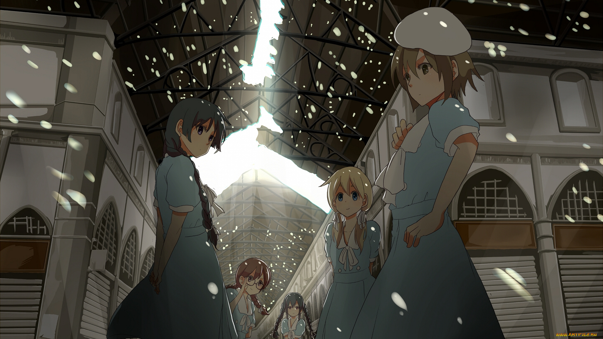 аниме, k-on, фон, взгляд, девушки