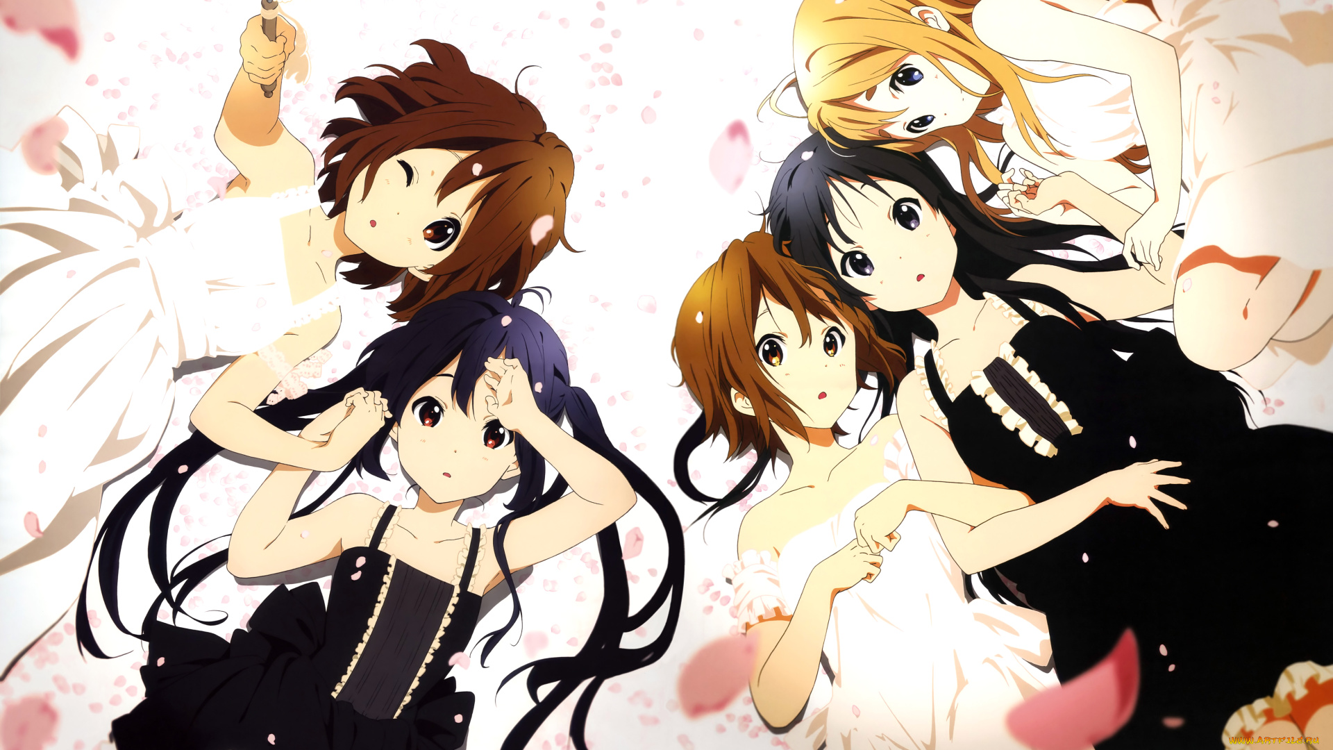 аниме, k-on, взгляд, фон, девушки