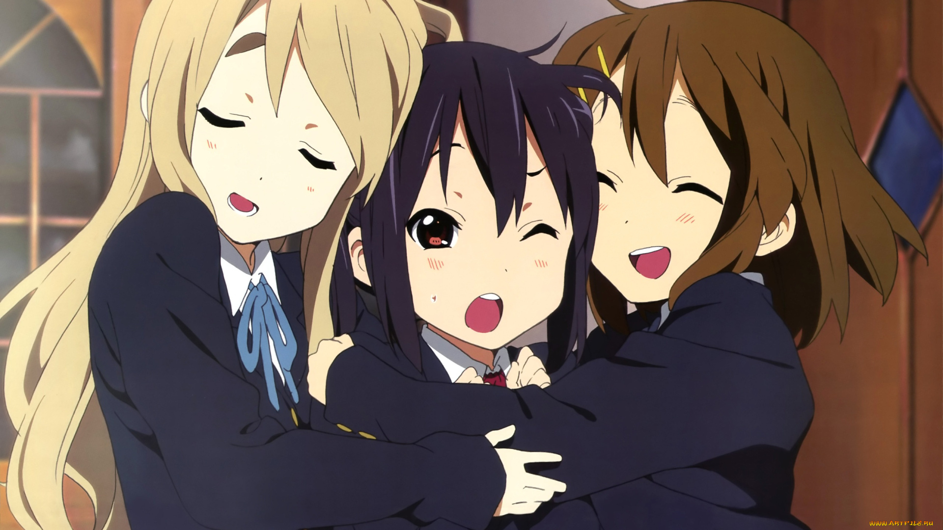 аниме, k-on, взгляд, фон, девушки