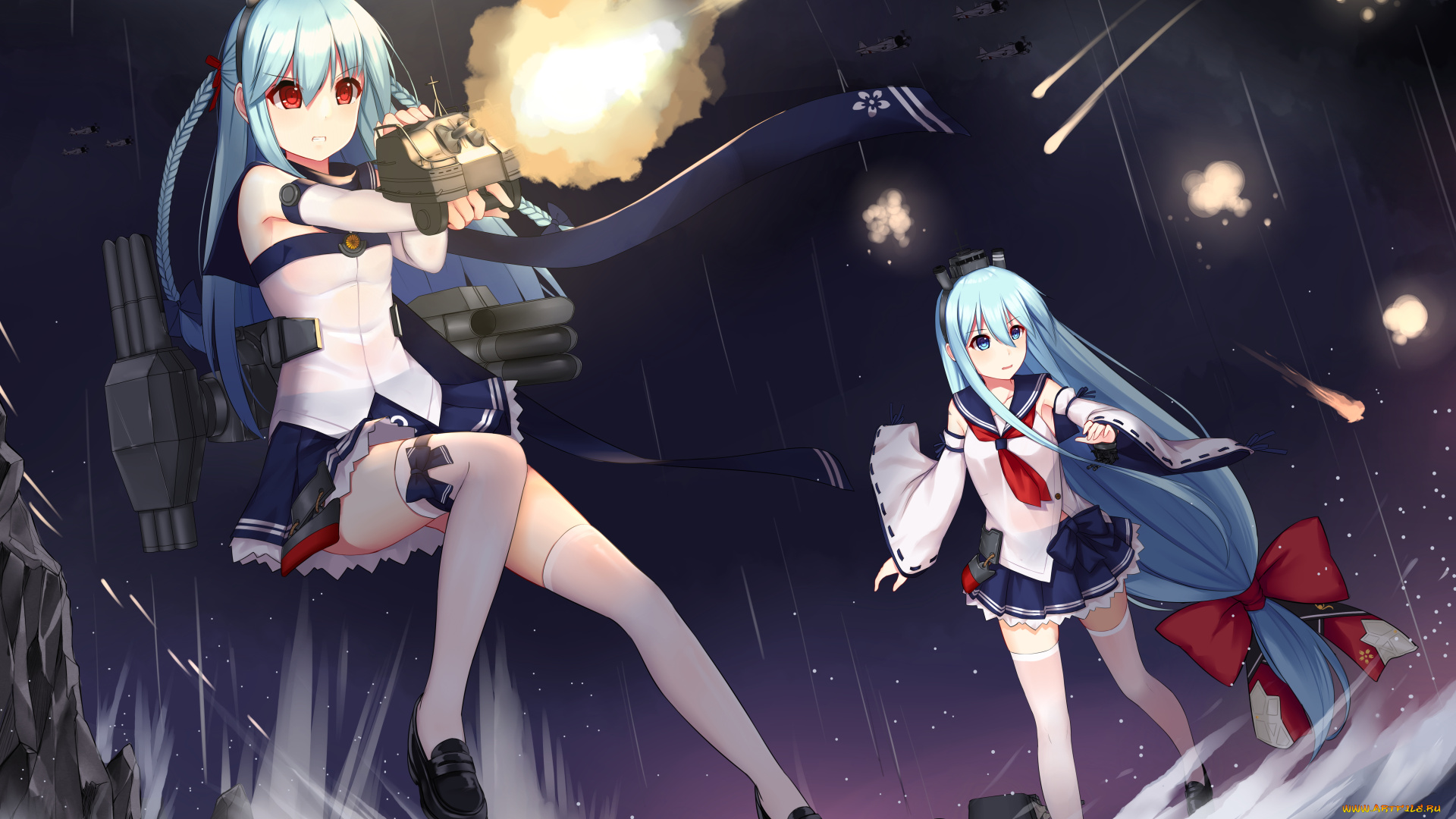 аниме, оружие, , техника, , технологии, фон, взгляд, девушки