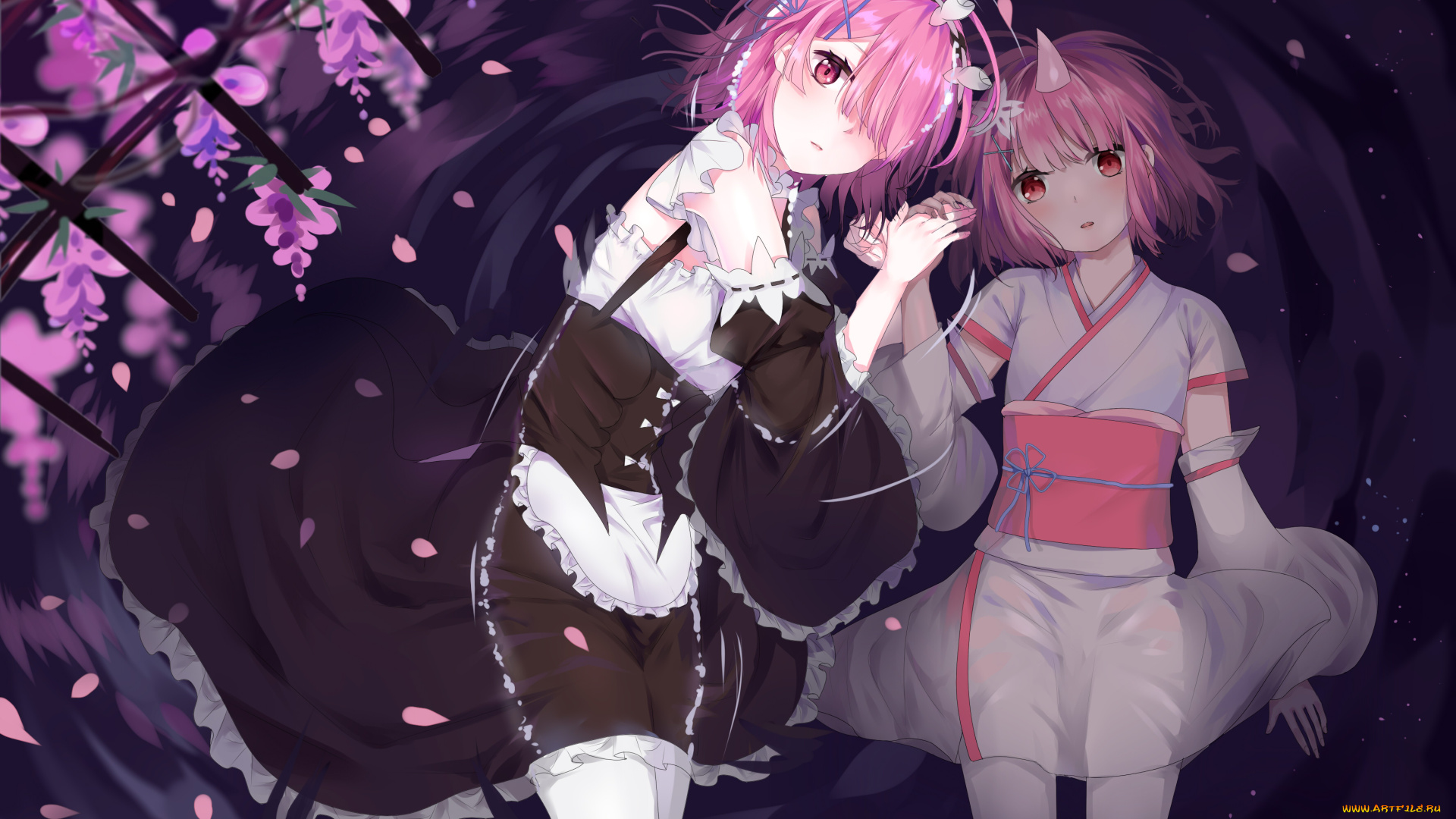 аниме, re, , zero, kara, hajimeru, isekai, seikatsu, взгляд, девушки, фон