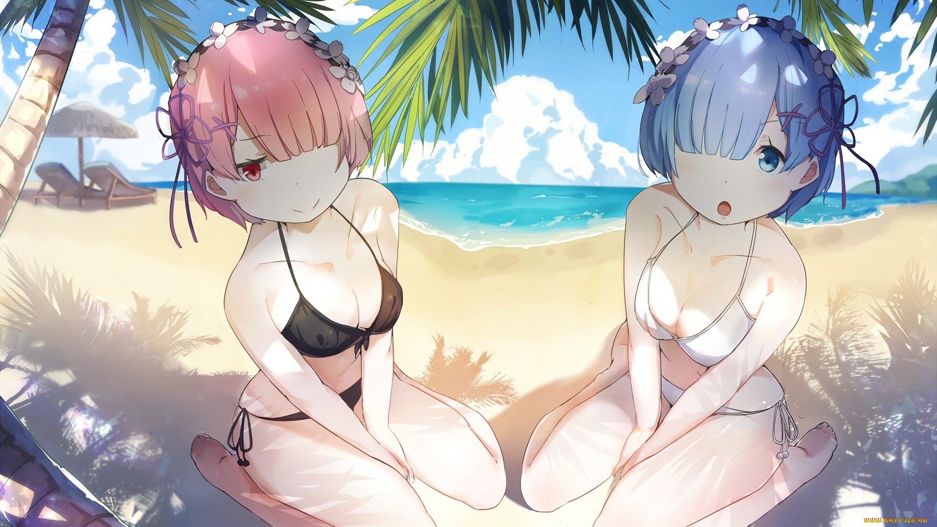 аниме, re, , zero, kara, hajimeru, isekai, seikatsu, фон, взгляд, девушка