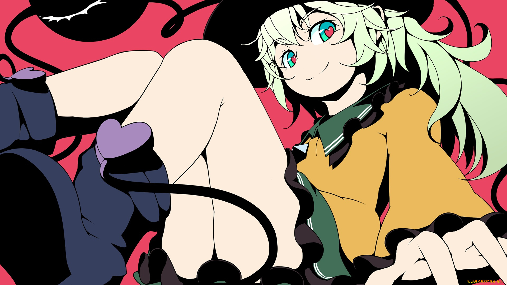 аниме, touhou, девушка, фон, взгляд