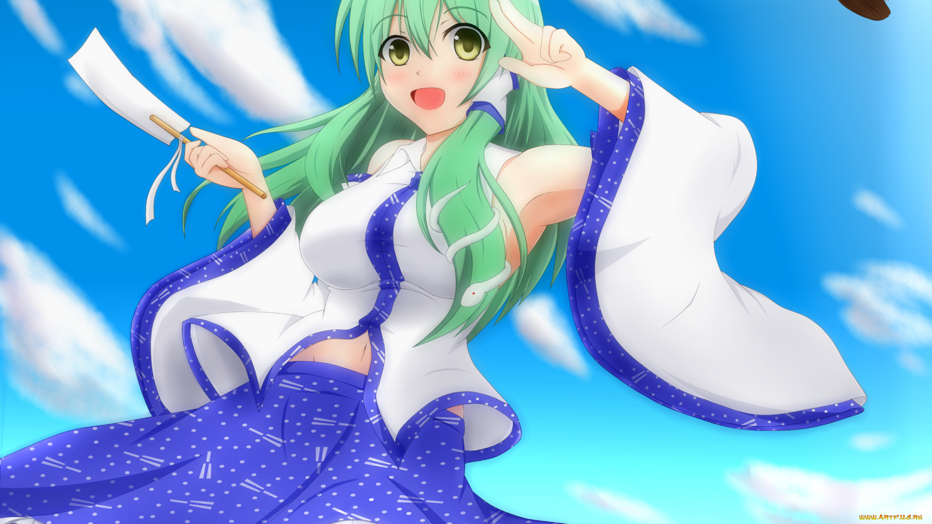 аниме, touhou, девушка, взгляд, фон