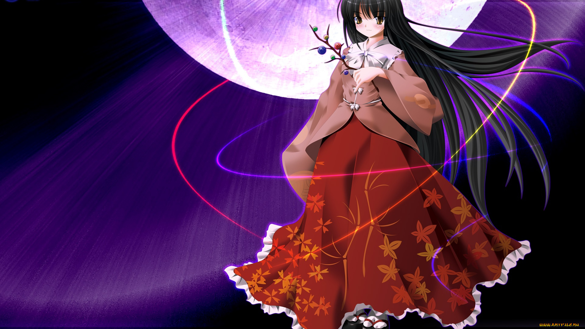 аниме, touhou, фон, взгляд, девушка