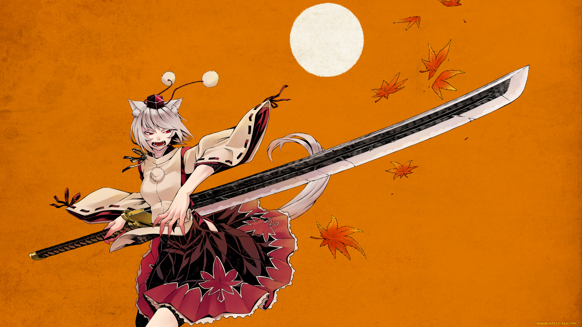 аниме, touhou, фон, взгляд, девушка