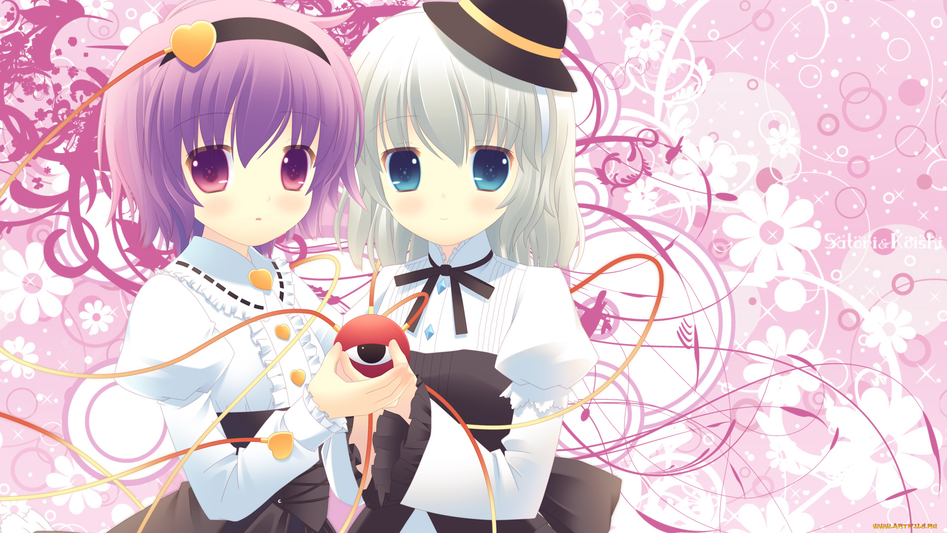 аниме, touhou, фон, взгляд, девушки