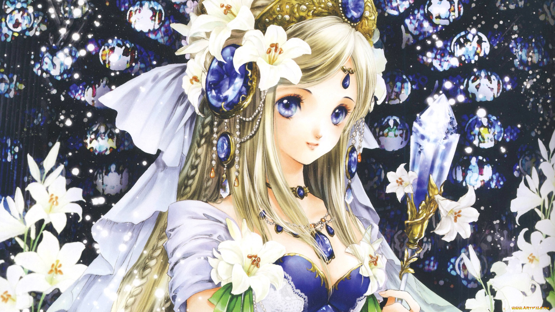 аниме, unknown, , другое, девушка, цвнты